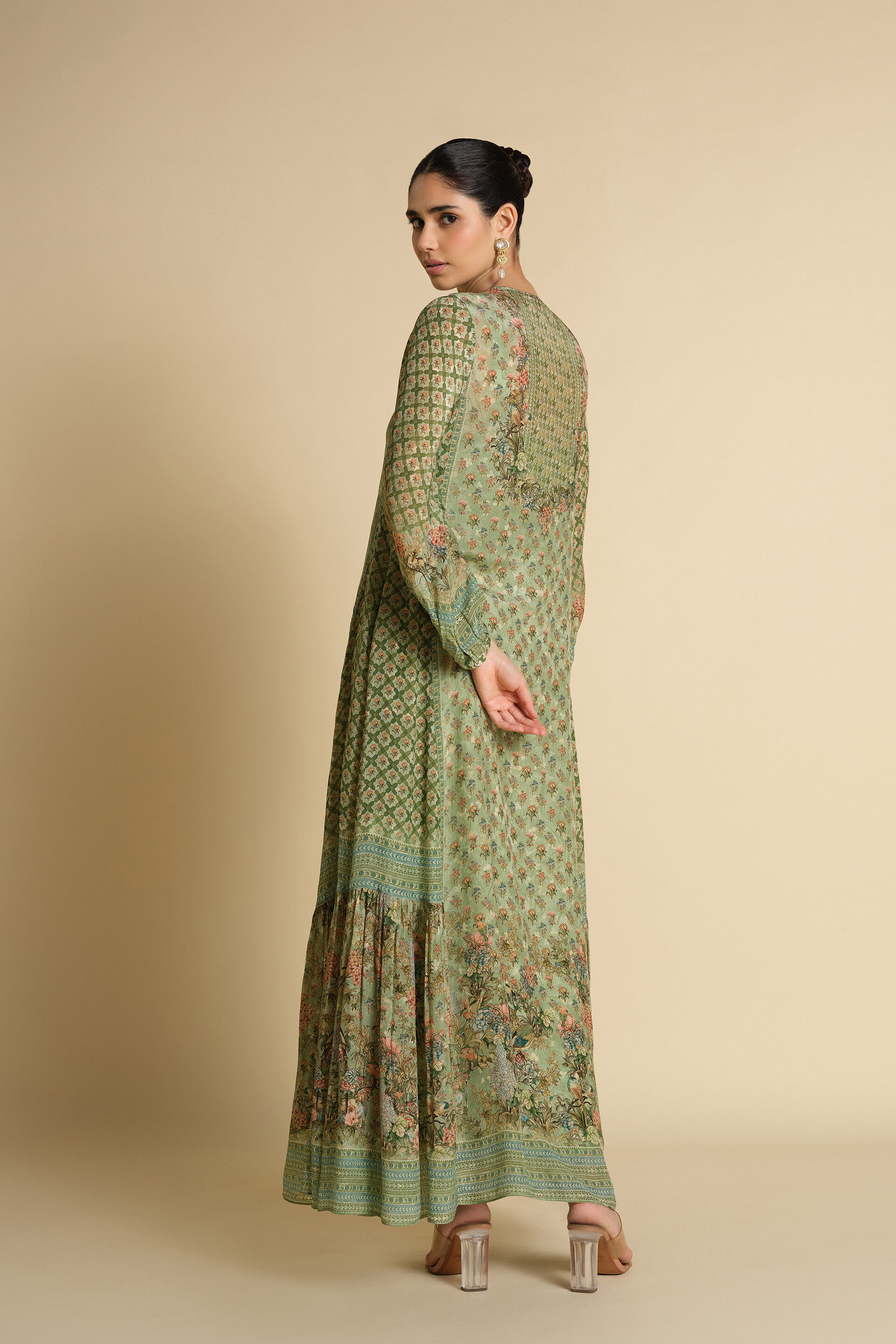 Rowan Printed Kaftan - Sage, Sage, image 2