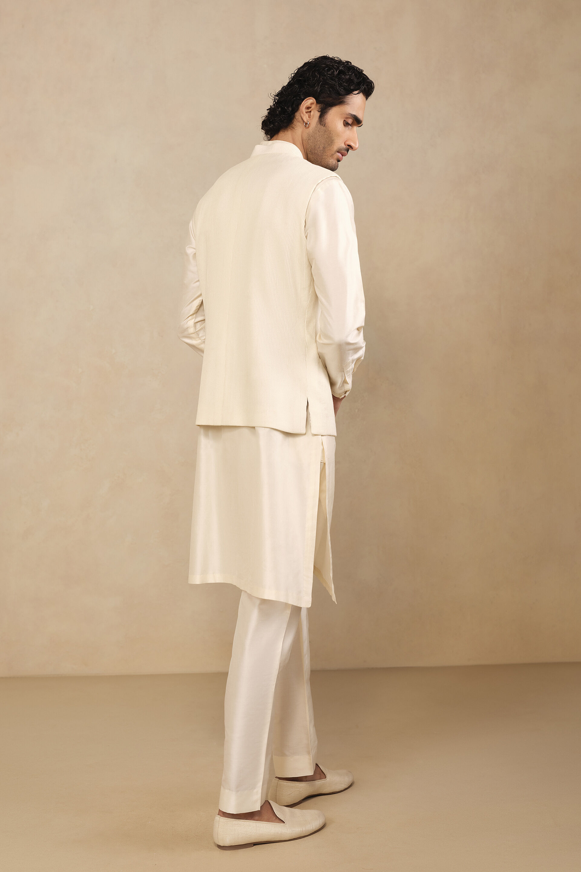 Akheel Nehru Jacket - Ivory, Ivory, image 2