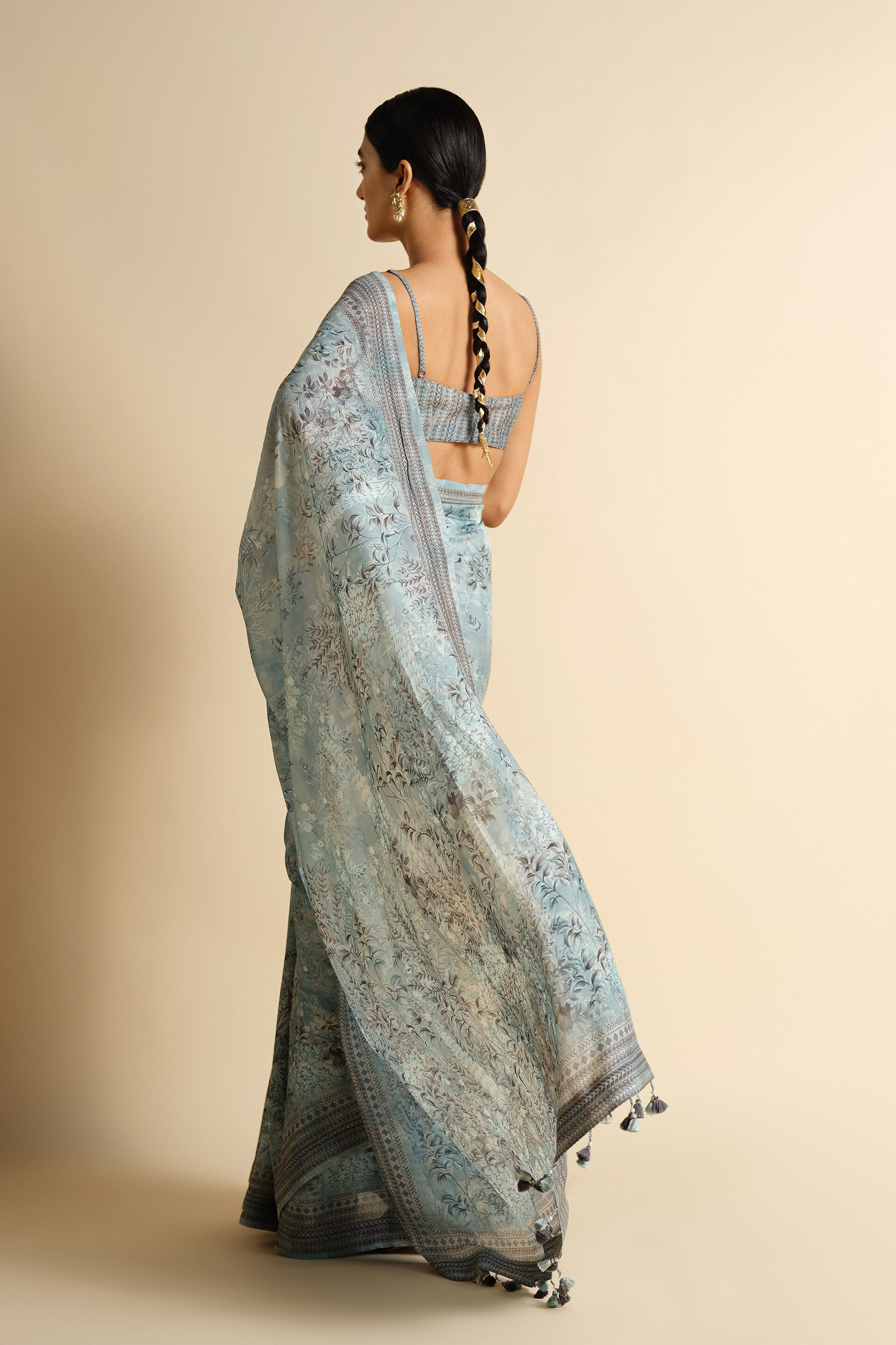Siham Saree - Powder Blue, Powder Blue, image 2
