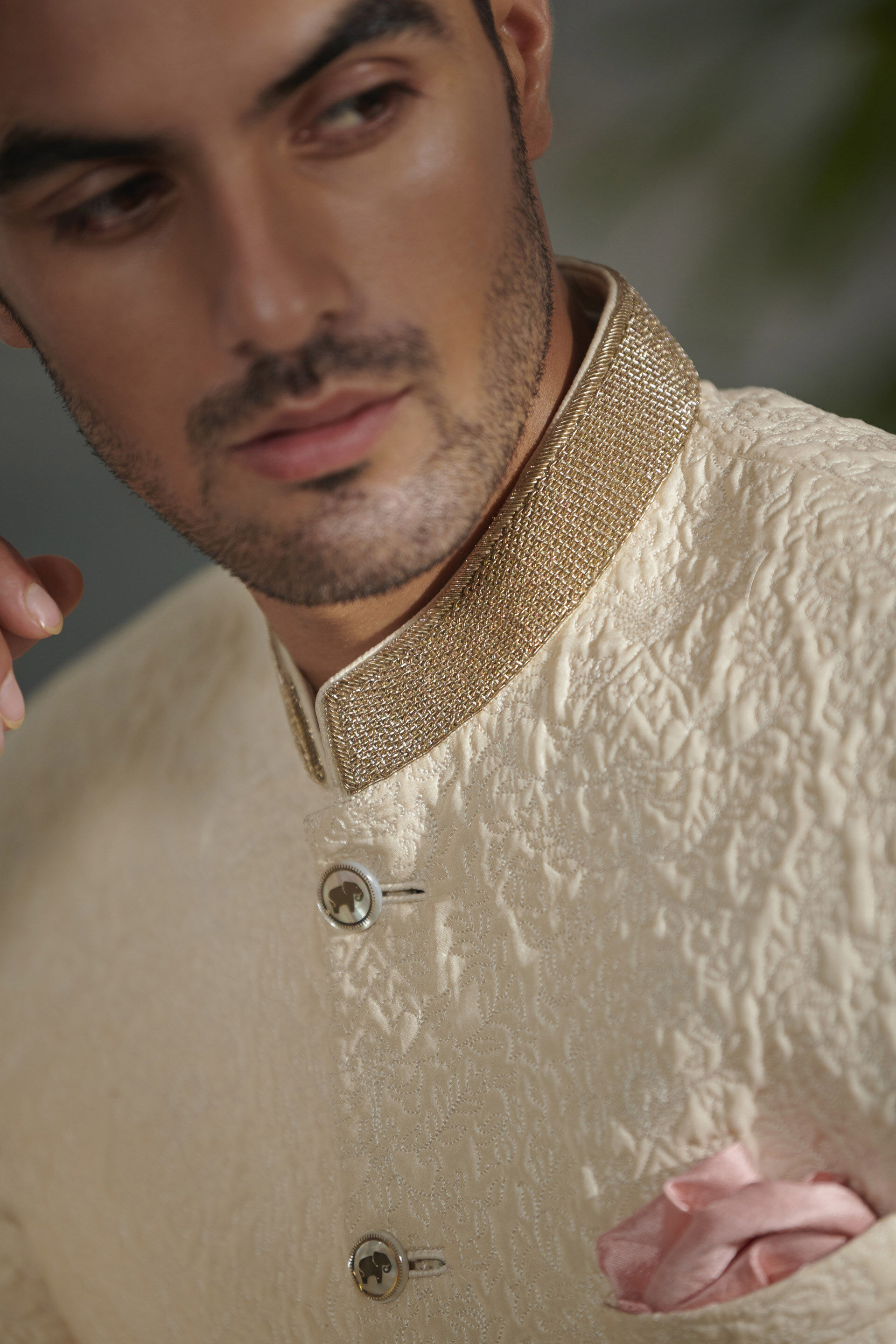 Paksha Sherwani - Ivory, Ivory, image 3