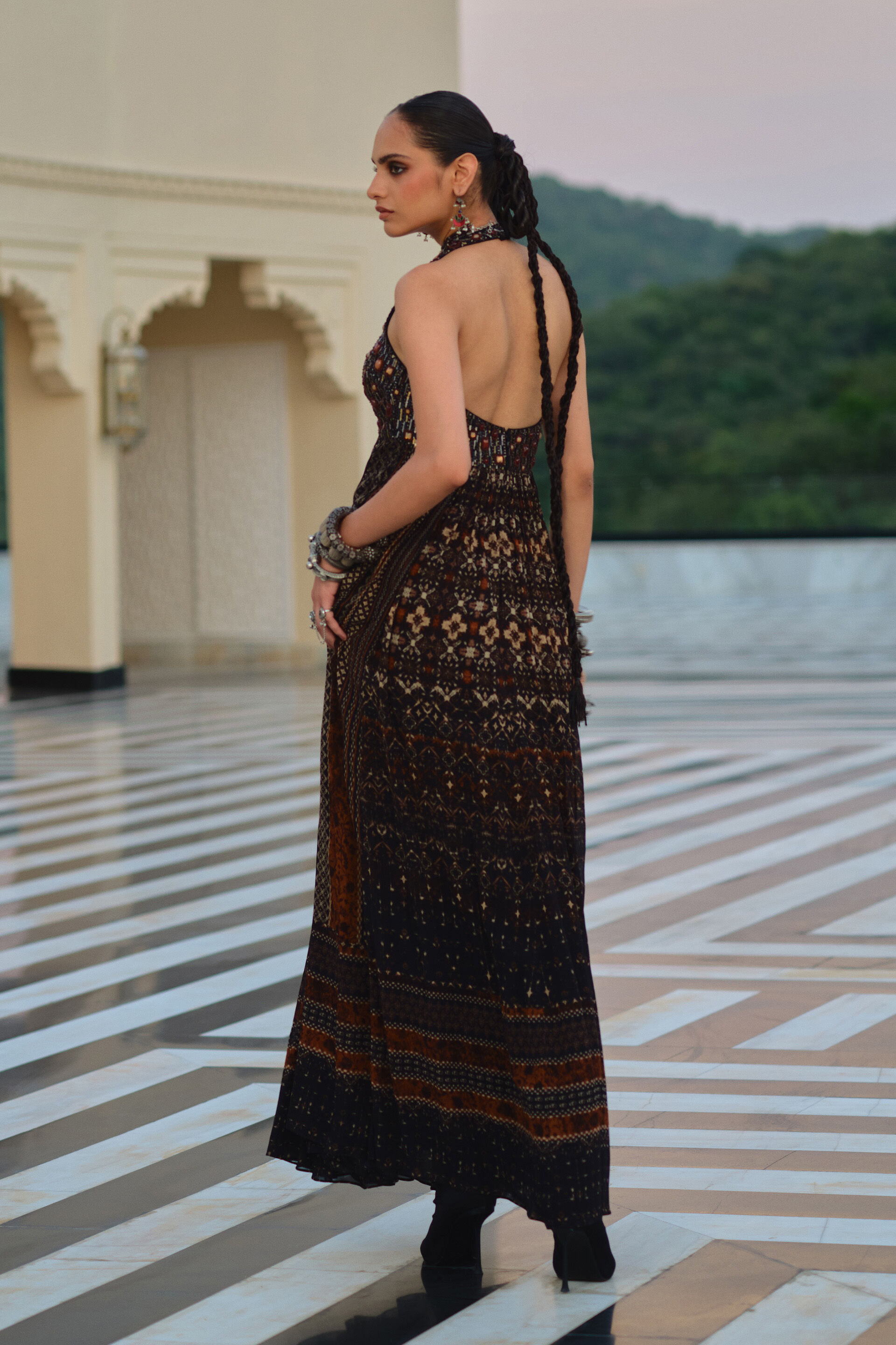 Song Black Sequinned Gown, Black, image 2