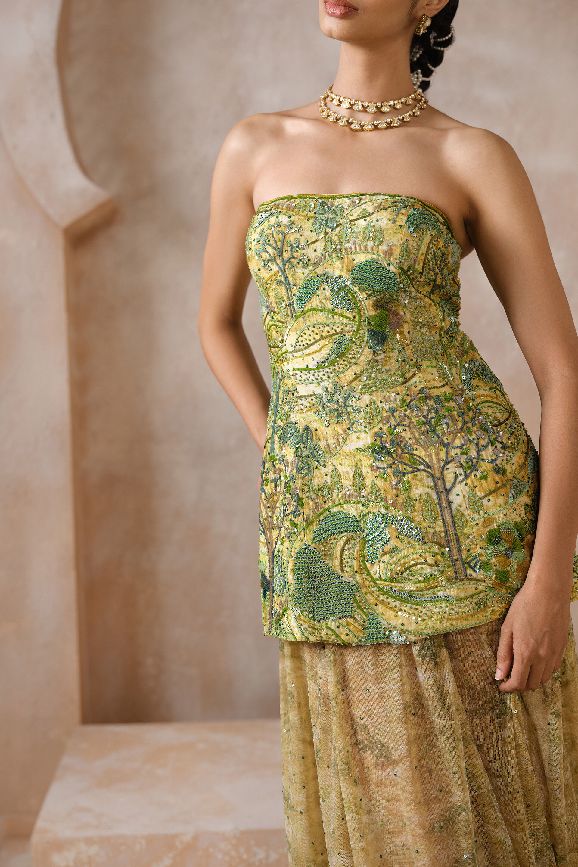 Verdalis Embroidered Skirt Set - Yellow, Yellow, image 5