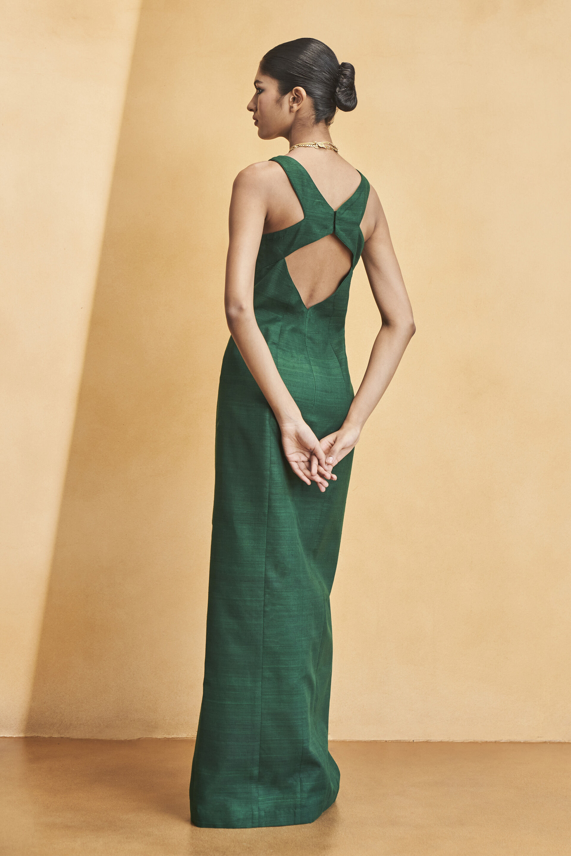 Deep Into The Wild Embroidered Zardozi Silk Jacket Set - Green, Green, image 4