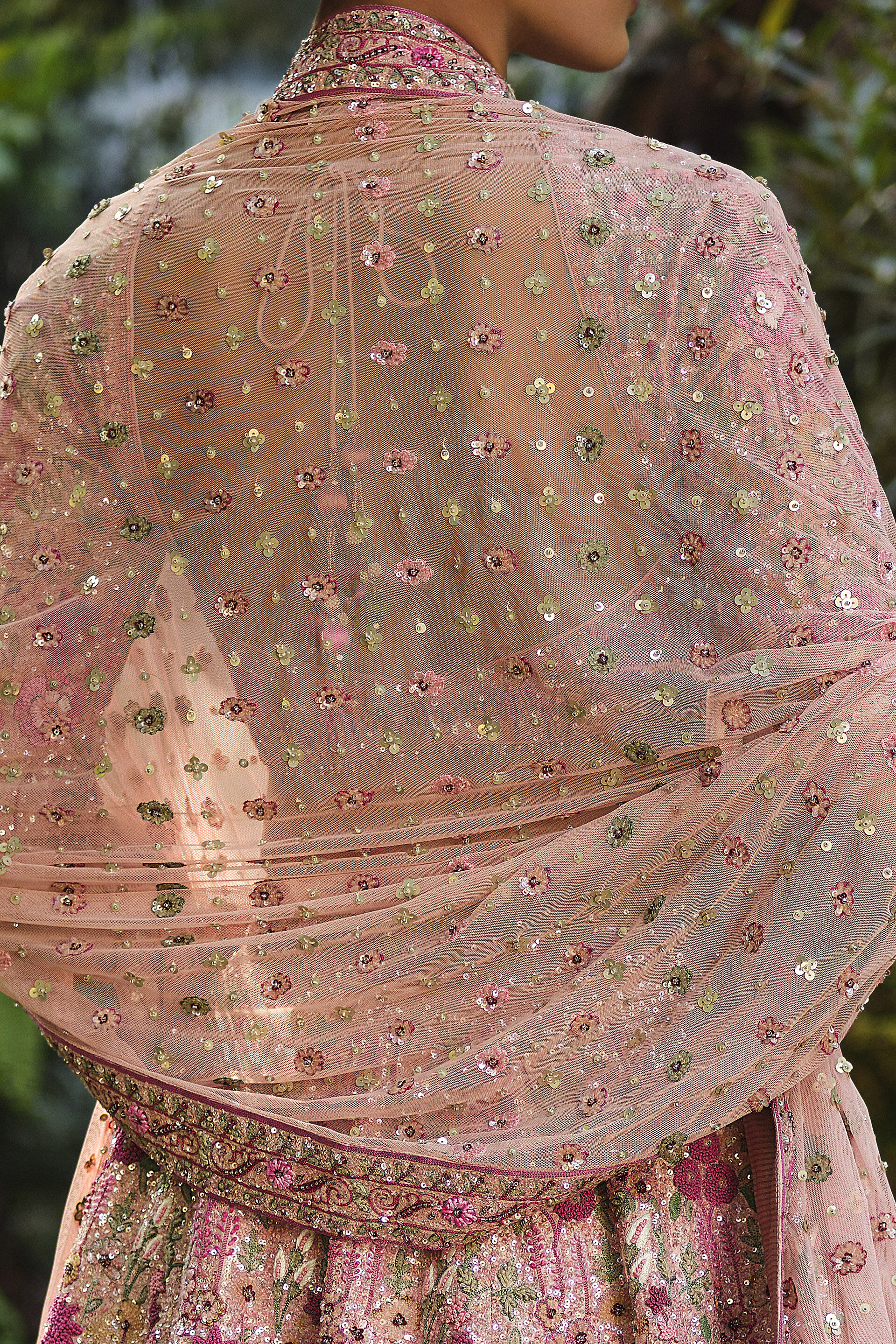 Florarose Embroidered Silk Lehenga Set - Blush, Blush, image 5