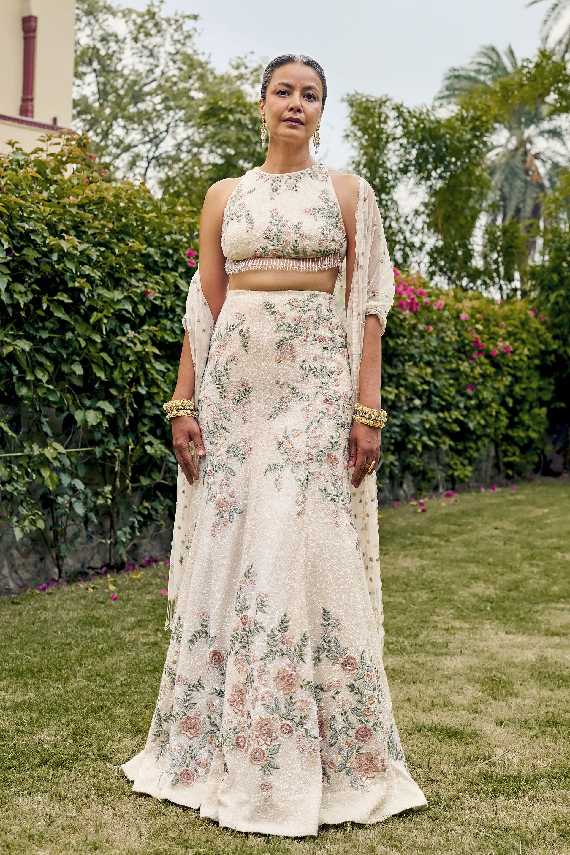 Bliss Embroidered Skirt Set - ​Ivory