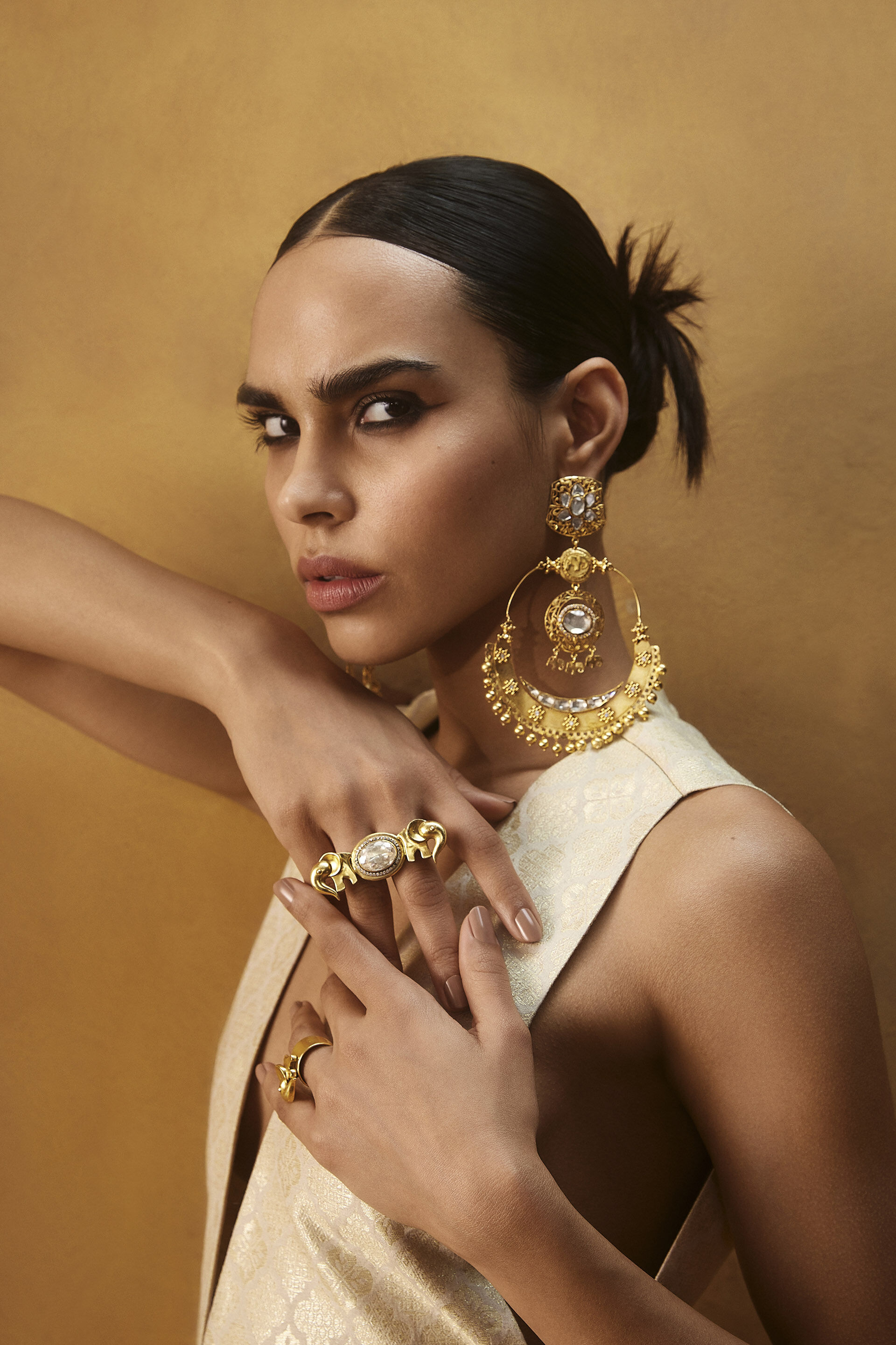 The Haathi Chandbali Earrings, , image 2