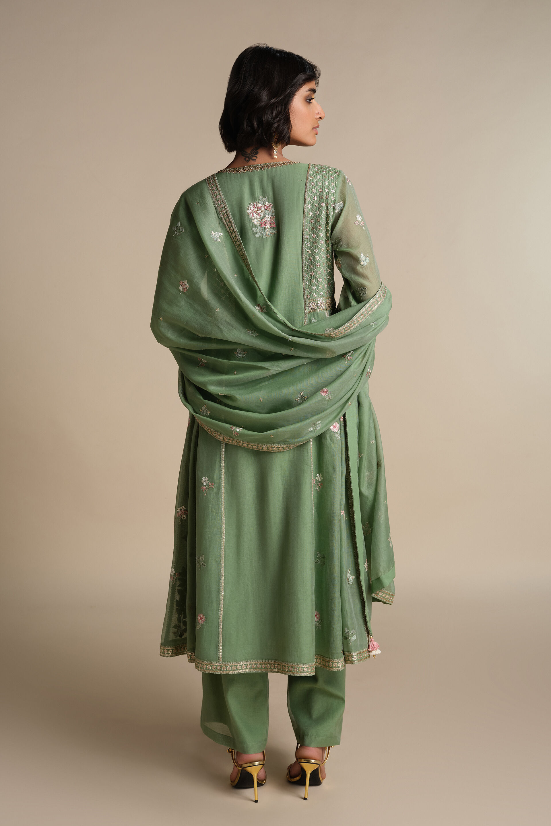 Avayah Embroidered Mul Suit Set - Sage, Sage, image 2