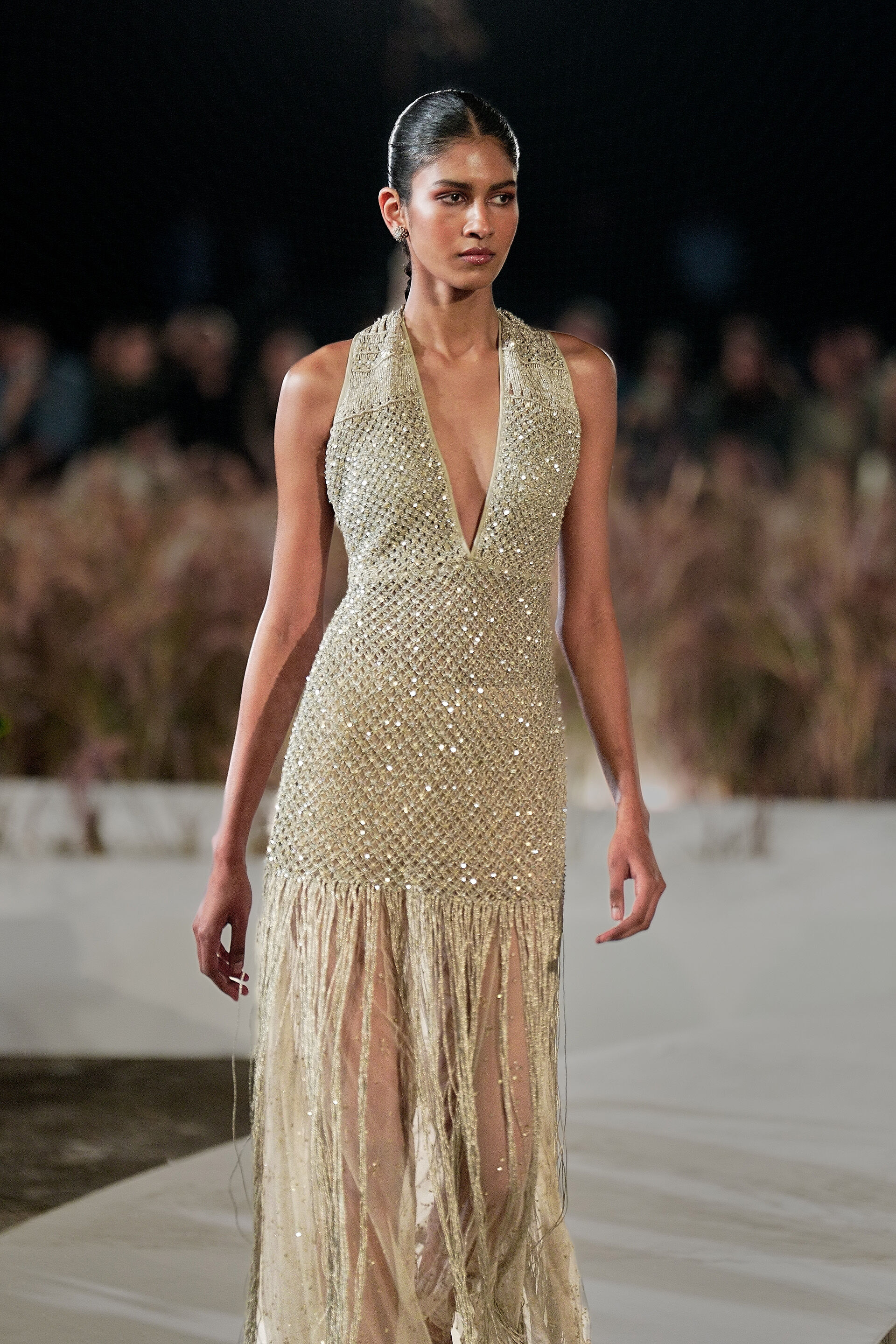 Zenebe Macrame Gown - Gold, Gold, image 3