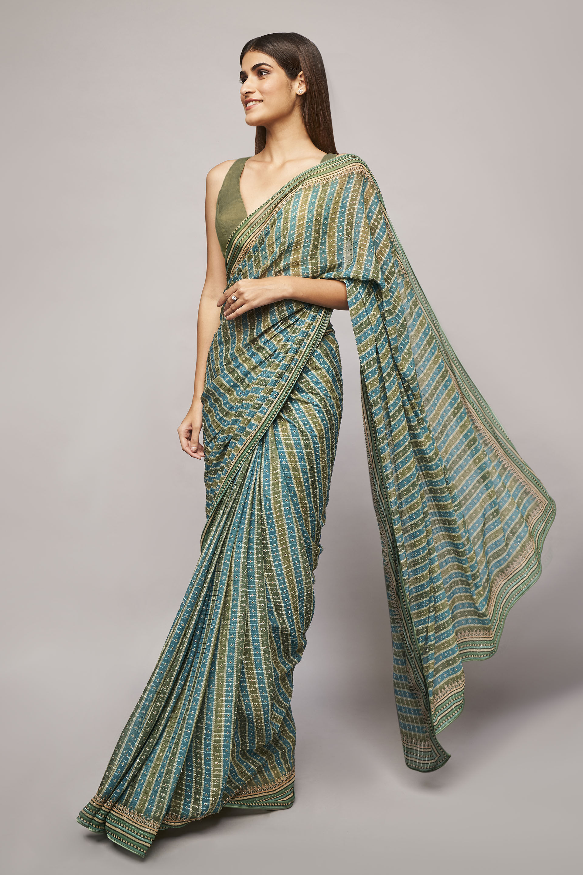 Alana Saree - Sage, Sage, image 2