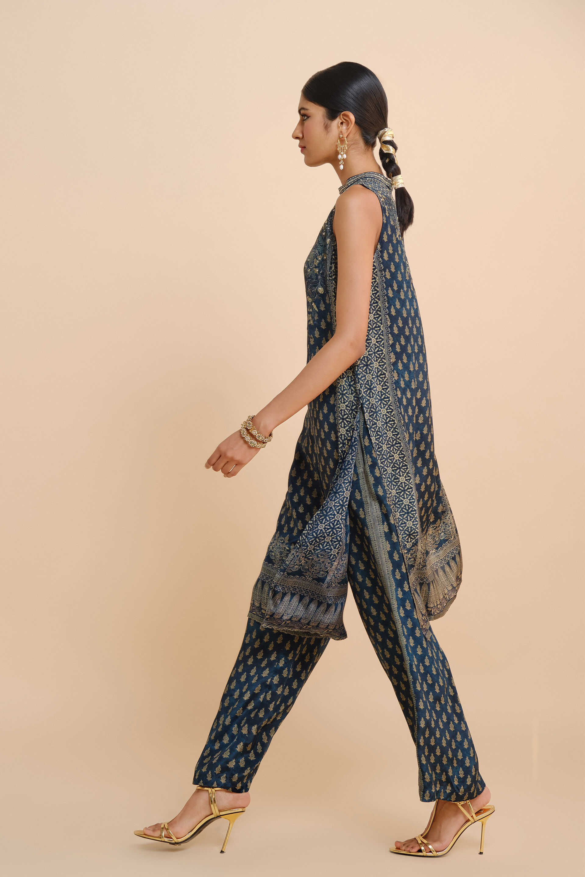 Emira A-line Kurta Set - Blue, Blue, image 3