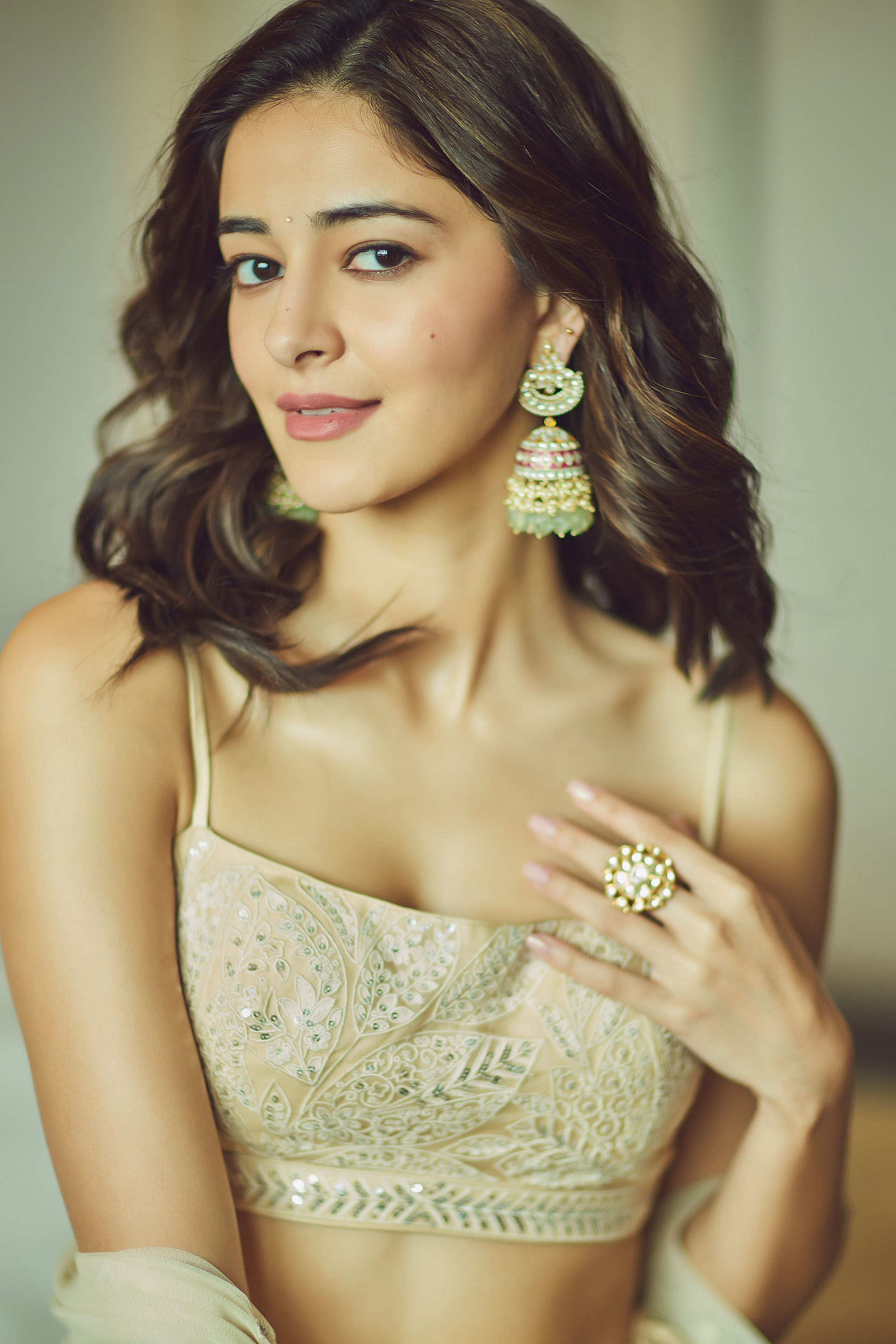 Autumn Leaves Lehenga  Nude, , image 4