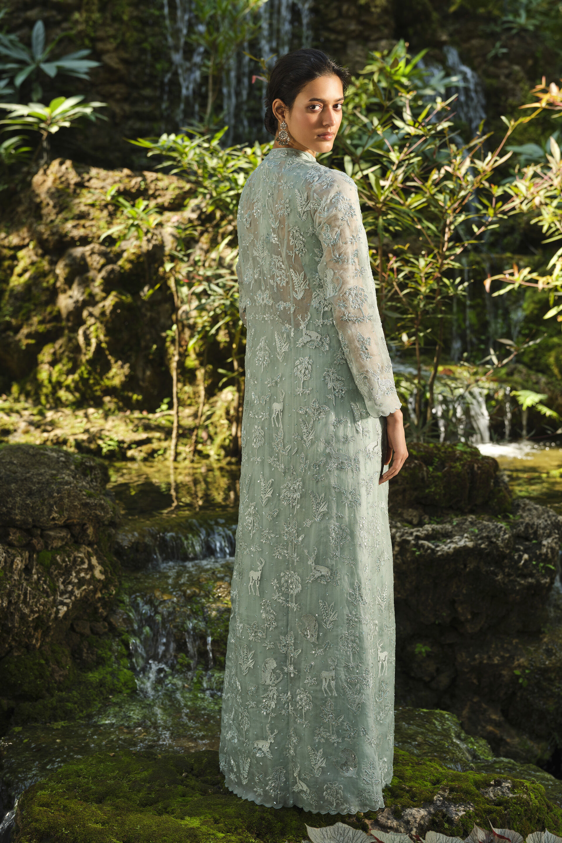 Mountain Mist Embroidered Jacket Set - Powder Blue, Powder Blue, image 2