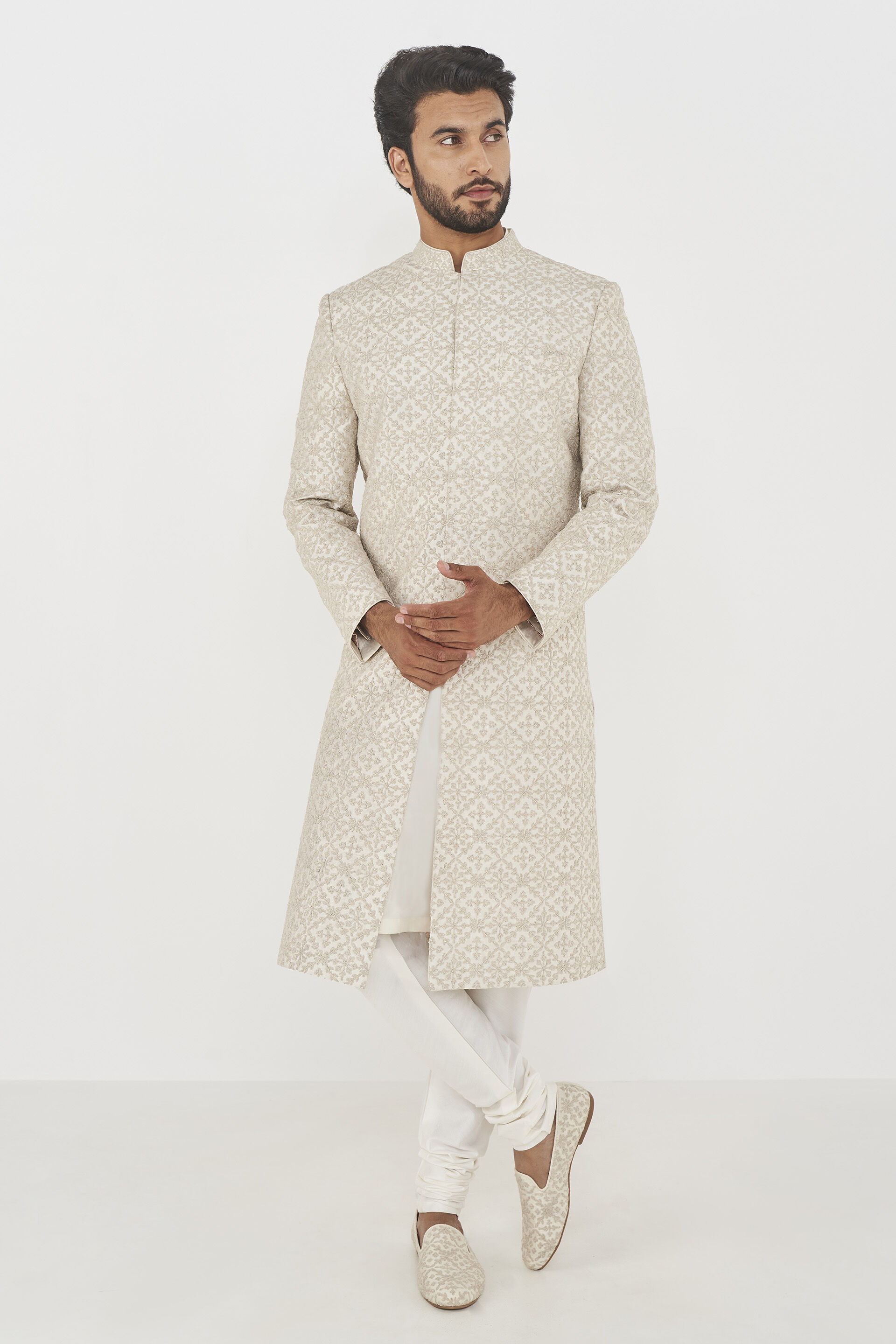 Rishi Sherwani- Cream, , image 1