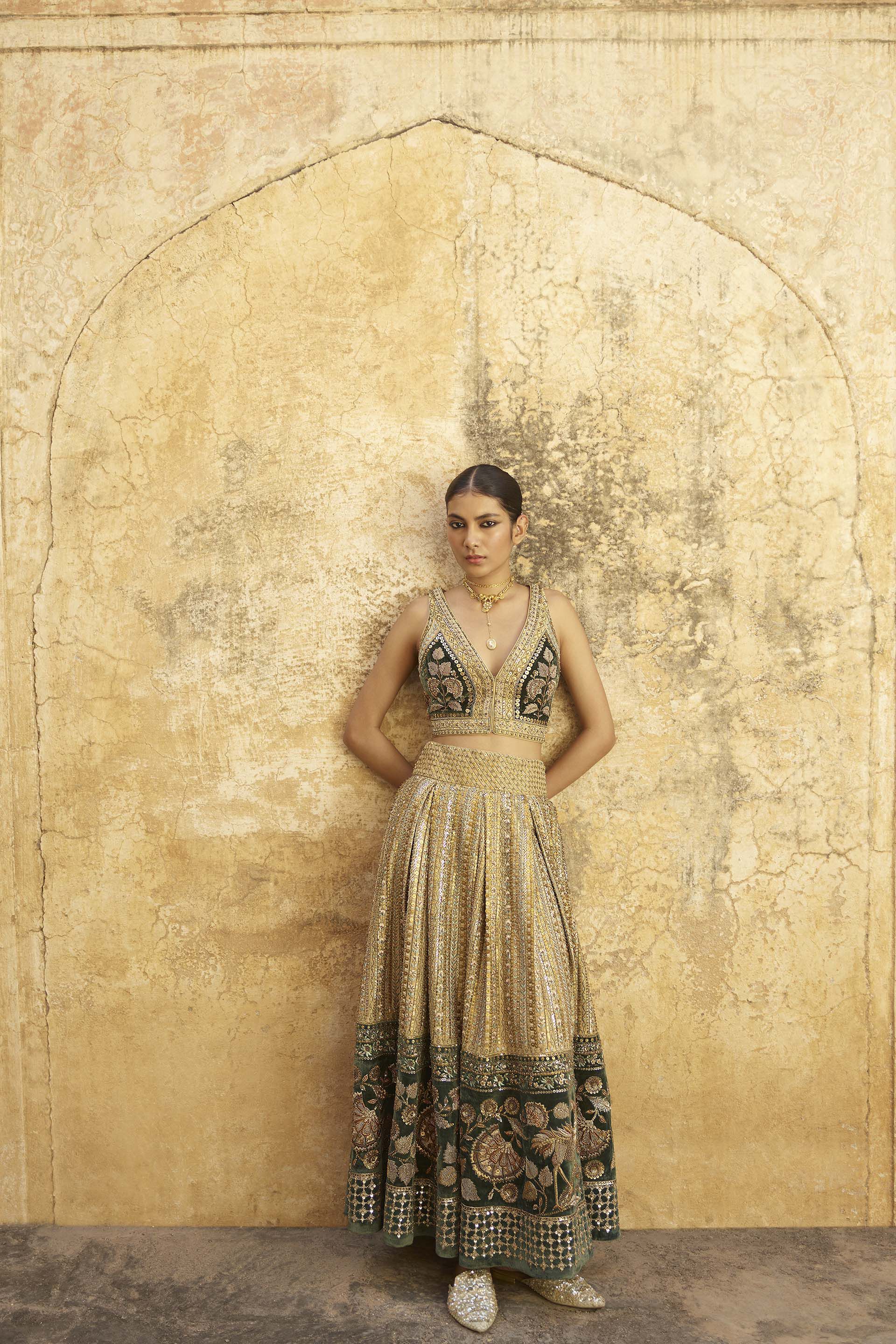 Buy Heart of The Forest Skirt Set Gold from Anita Dongre s Co Ord Se