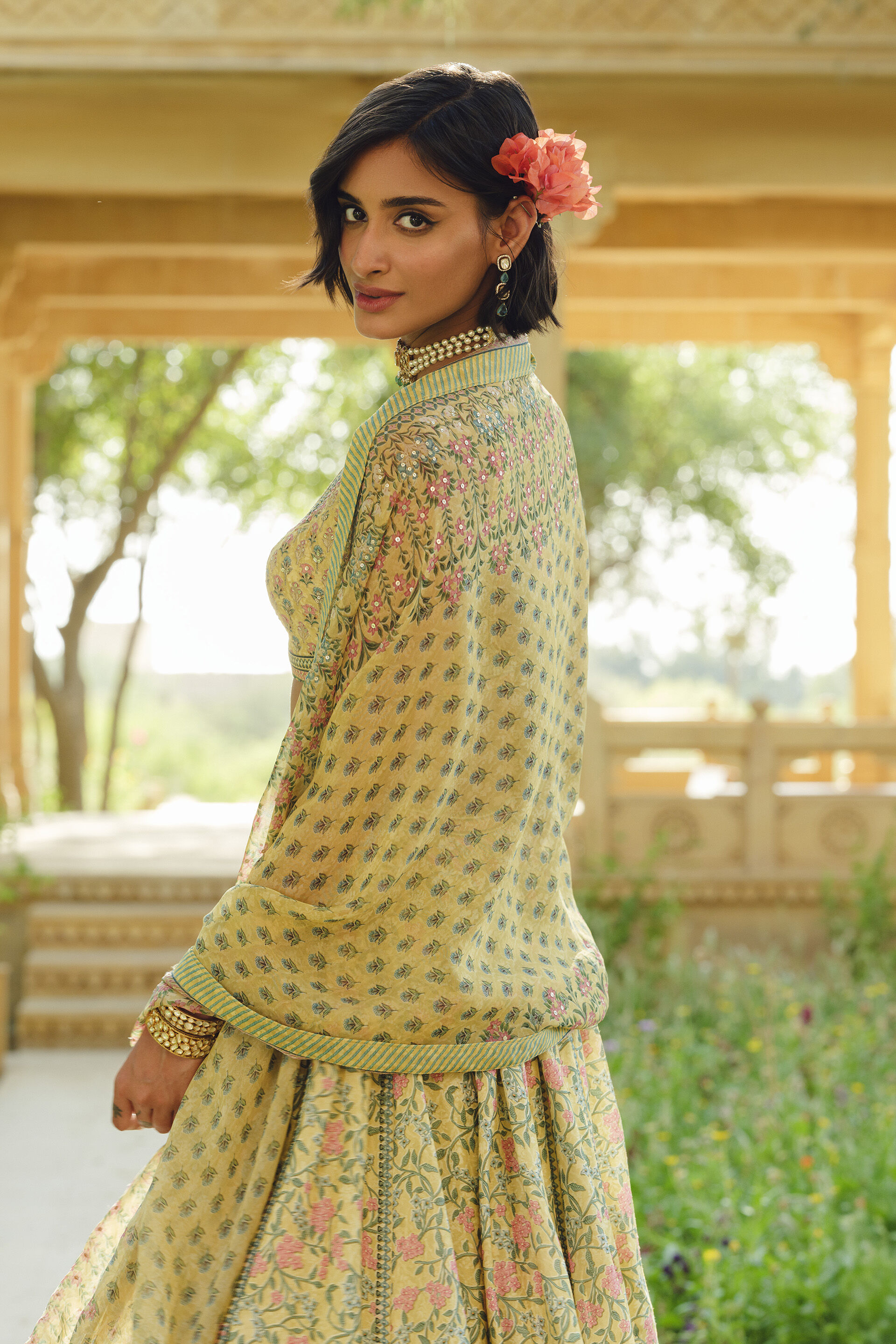 Eliora Silk Lehenga Set - Yellow, Yellow, image 8