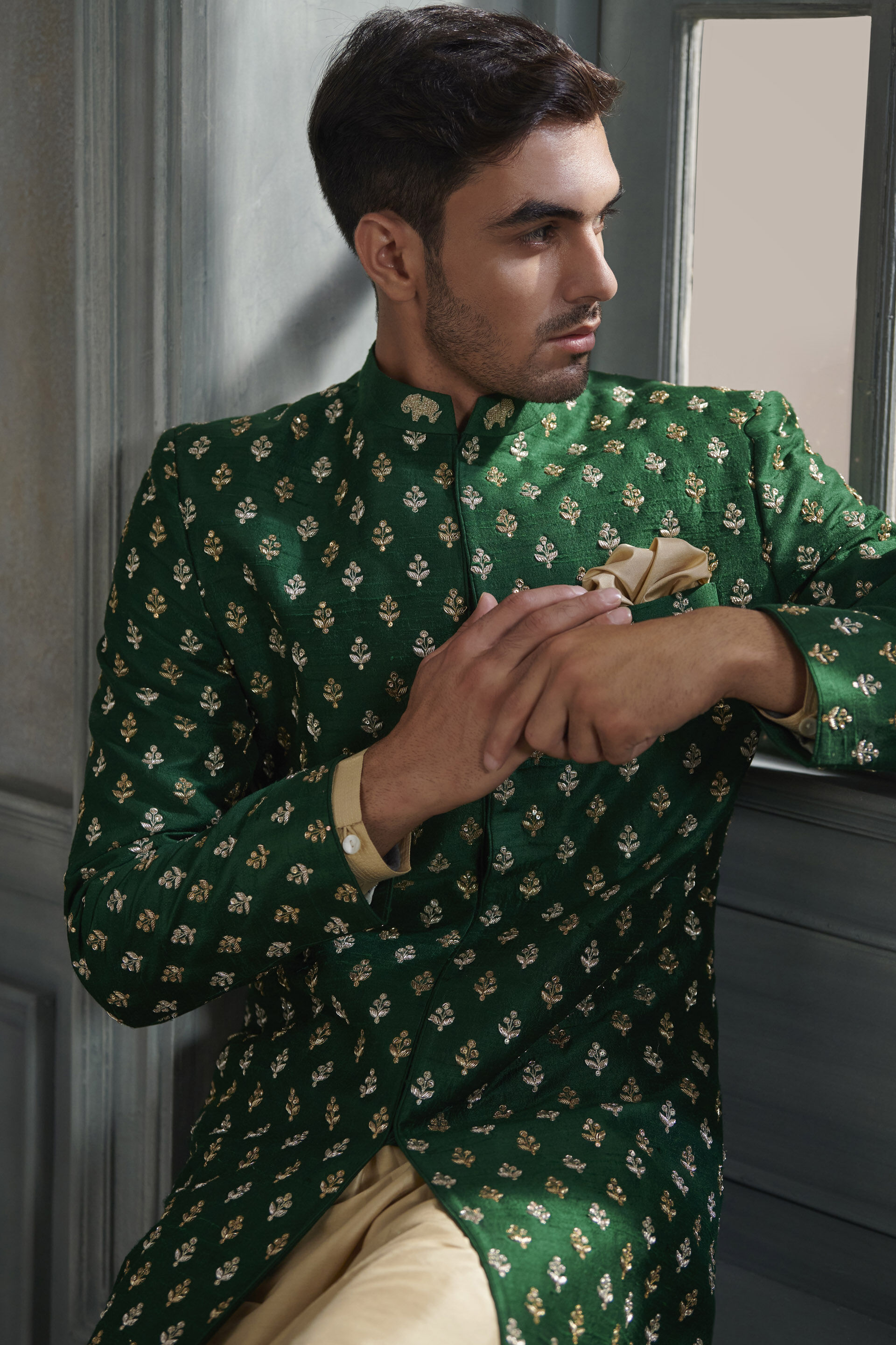 Paroksh Sherwani - Green