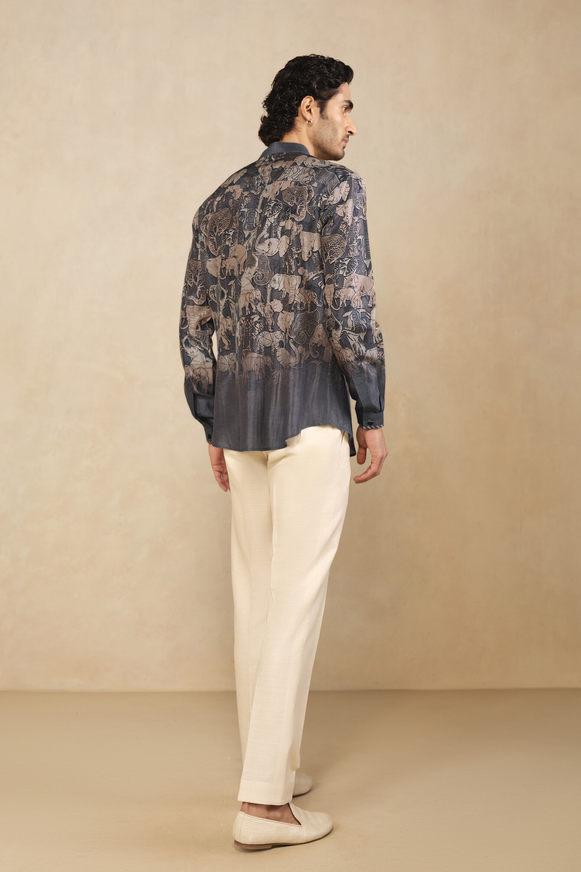 Zyad Silk Shirt - Grey, Grey, image 2