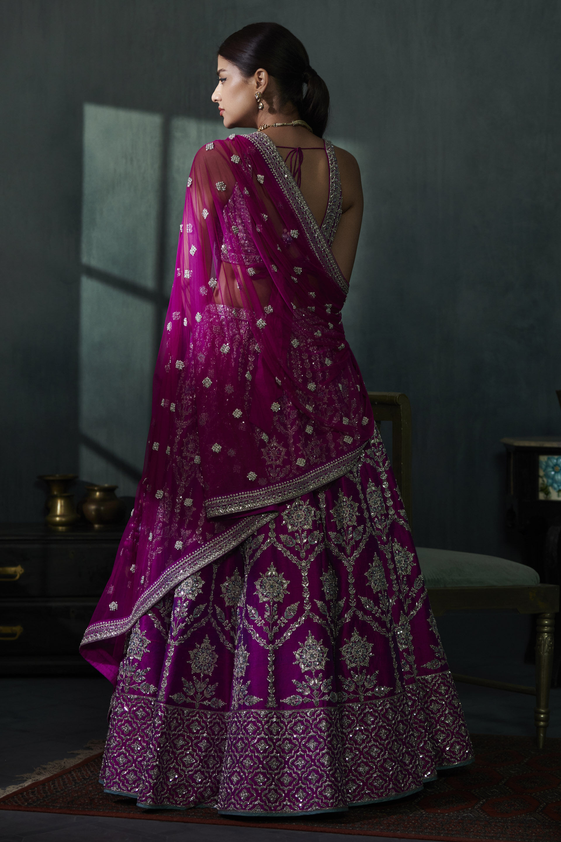 Eshma Lehenga Set - Vivid Violet