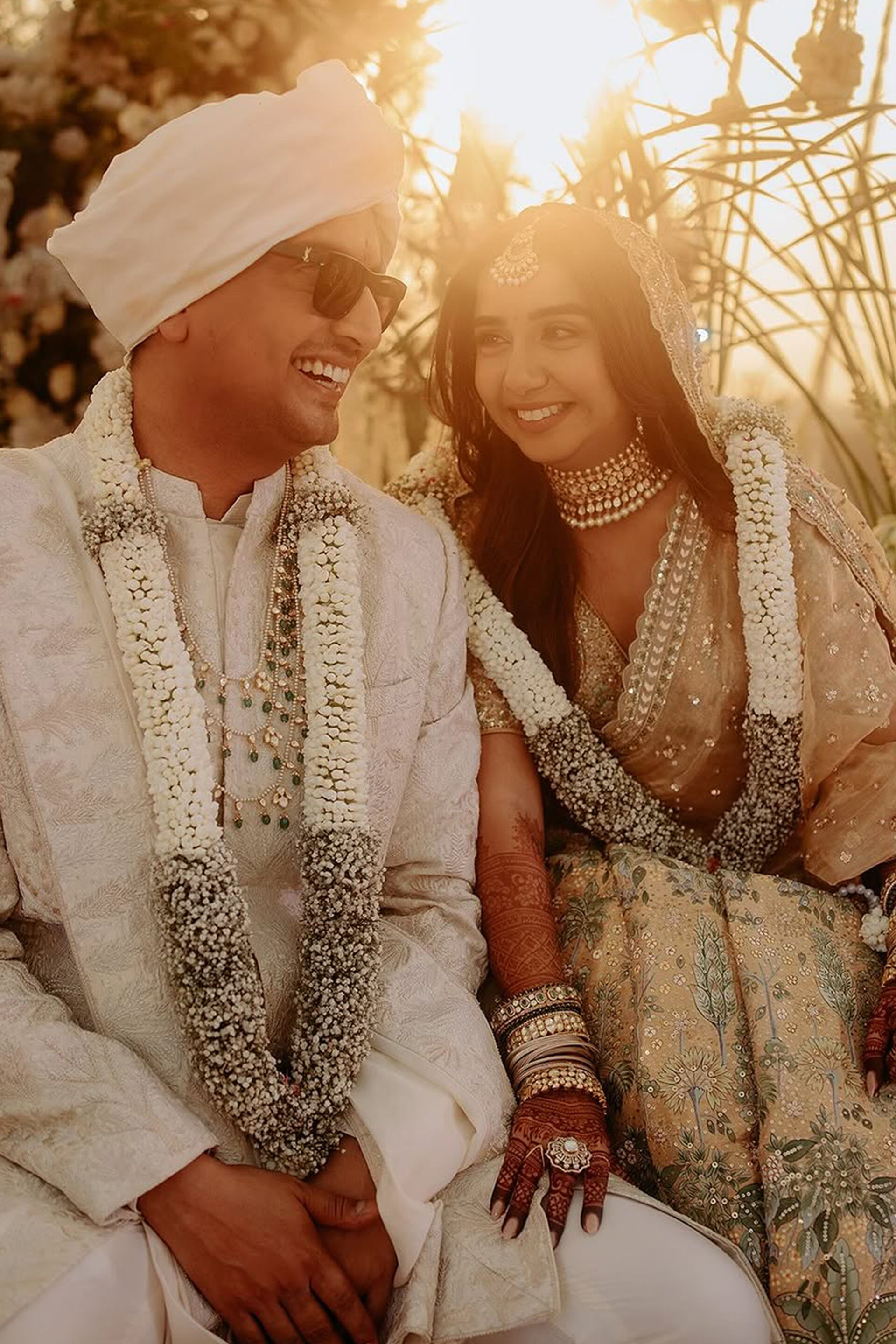 Flowers of Mist Hand-embroidered Silk Sherwani - Ivory, , image 6