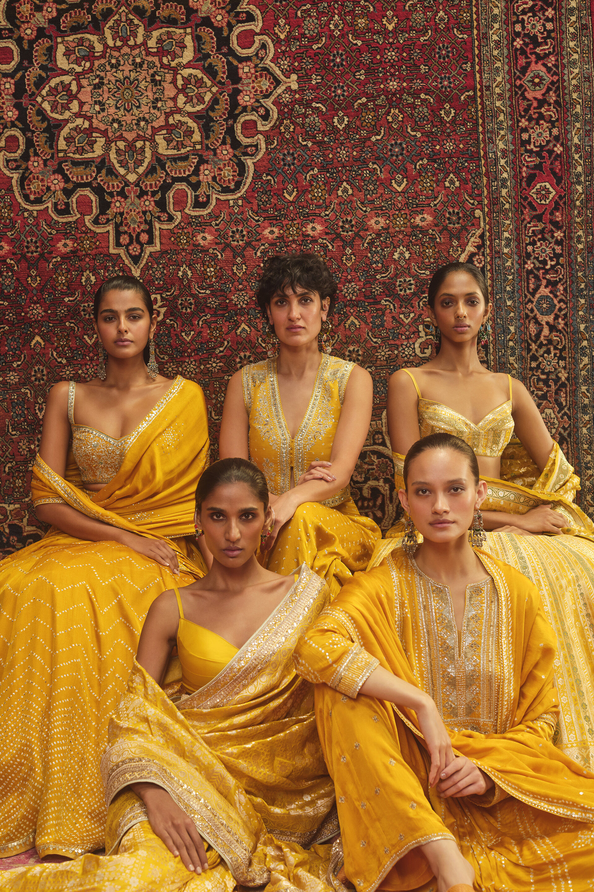 Garvi Handwoven Benarasi Silk Lehenga Set - Yellow, Yellow, image 5