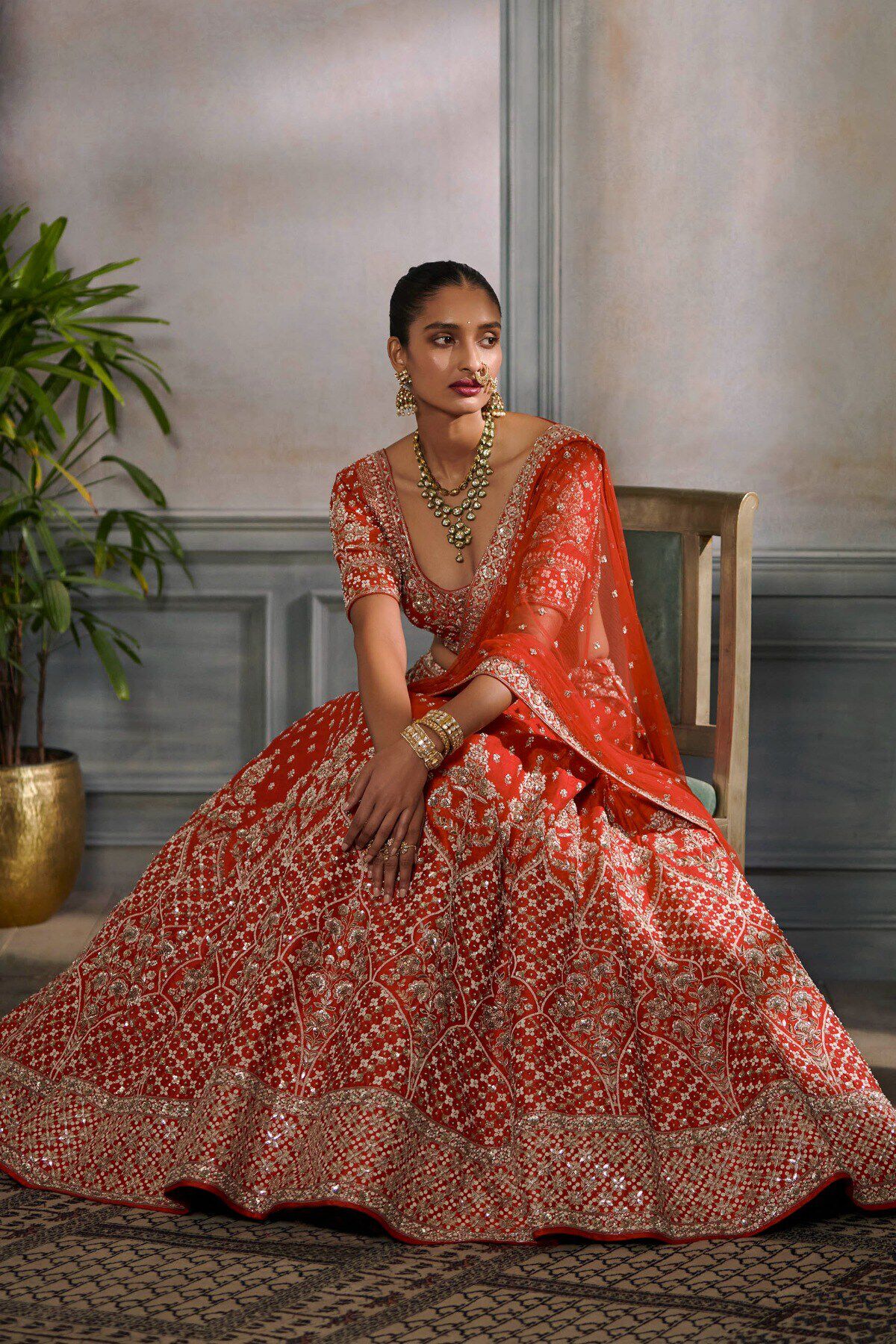 Sitashi Lehenga Set &ndash; Red