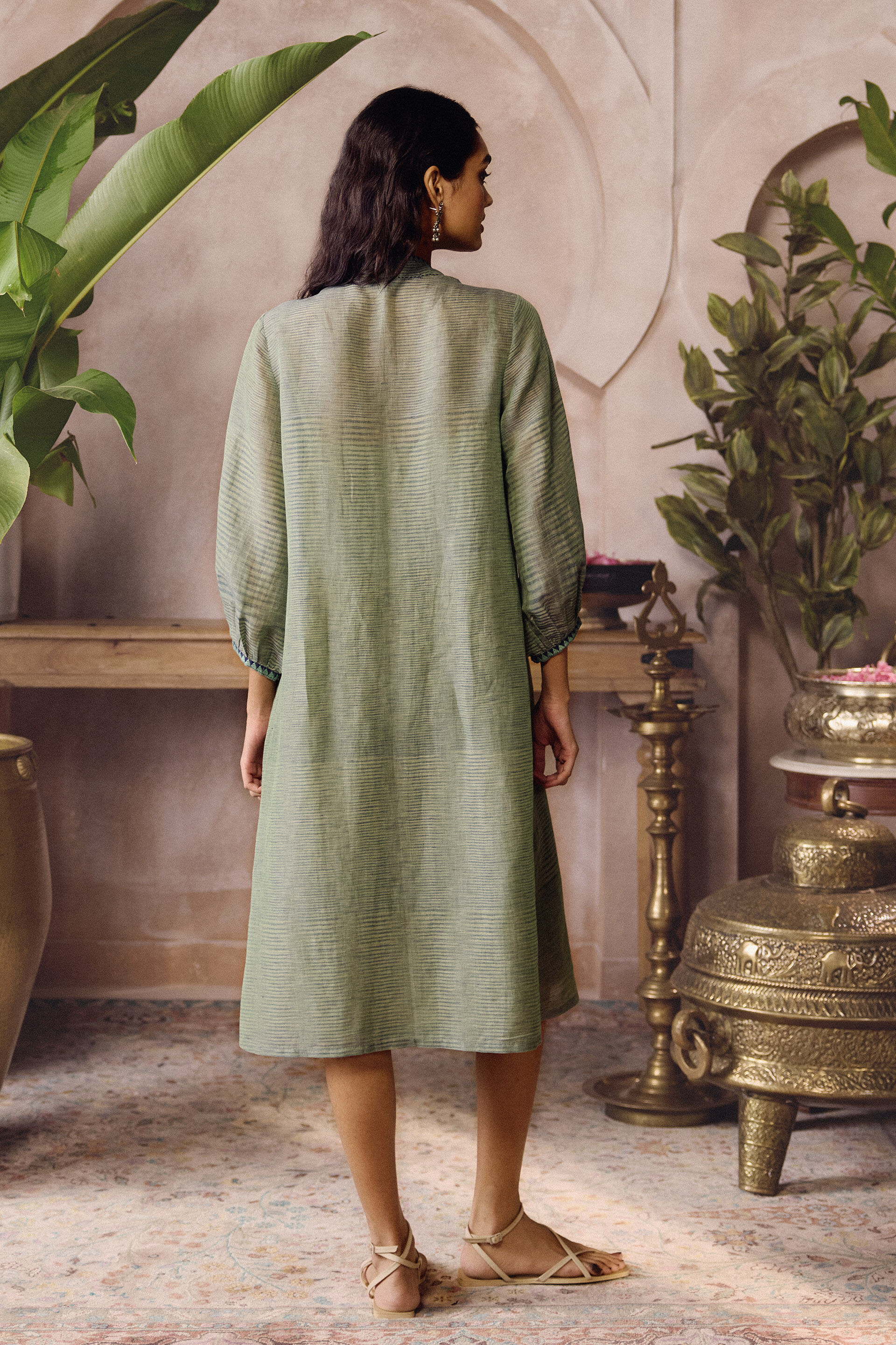 Isylwn Handwoven Dress - Green