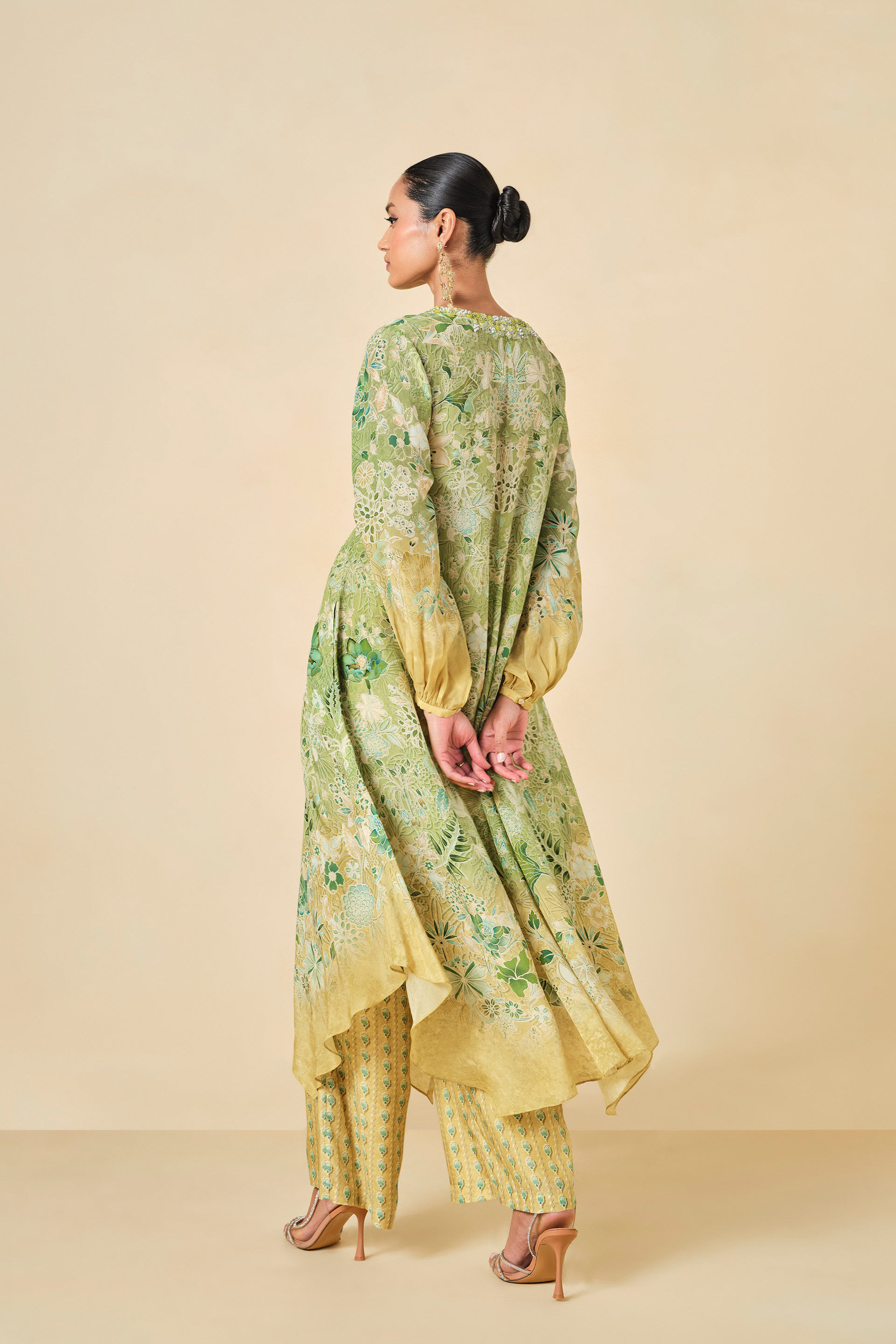 Natoya Printed Kurta Set - Lime, Lime, image 3