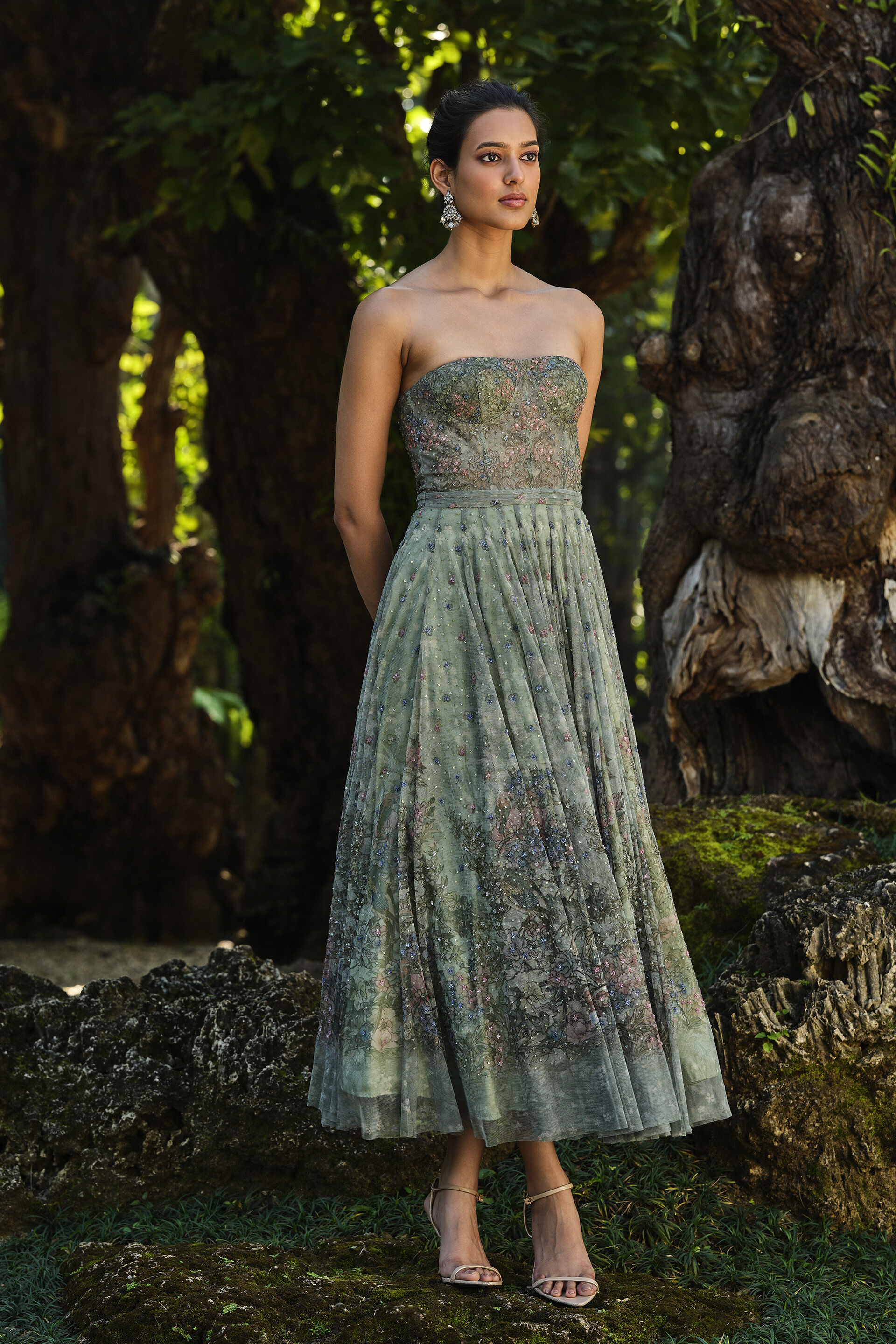 Aylsa Embroidered Dress - Sage