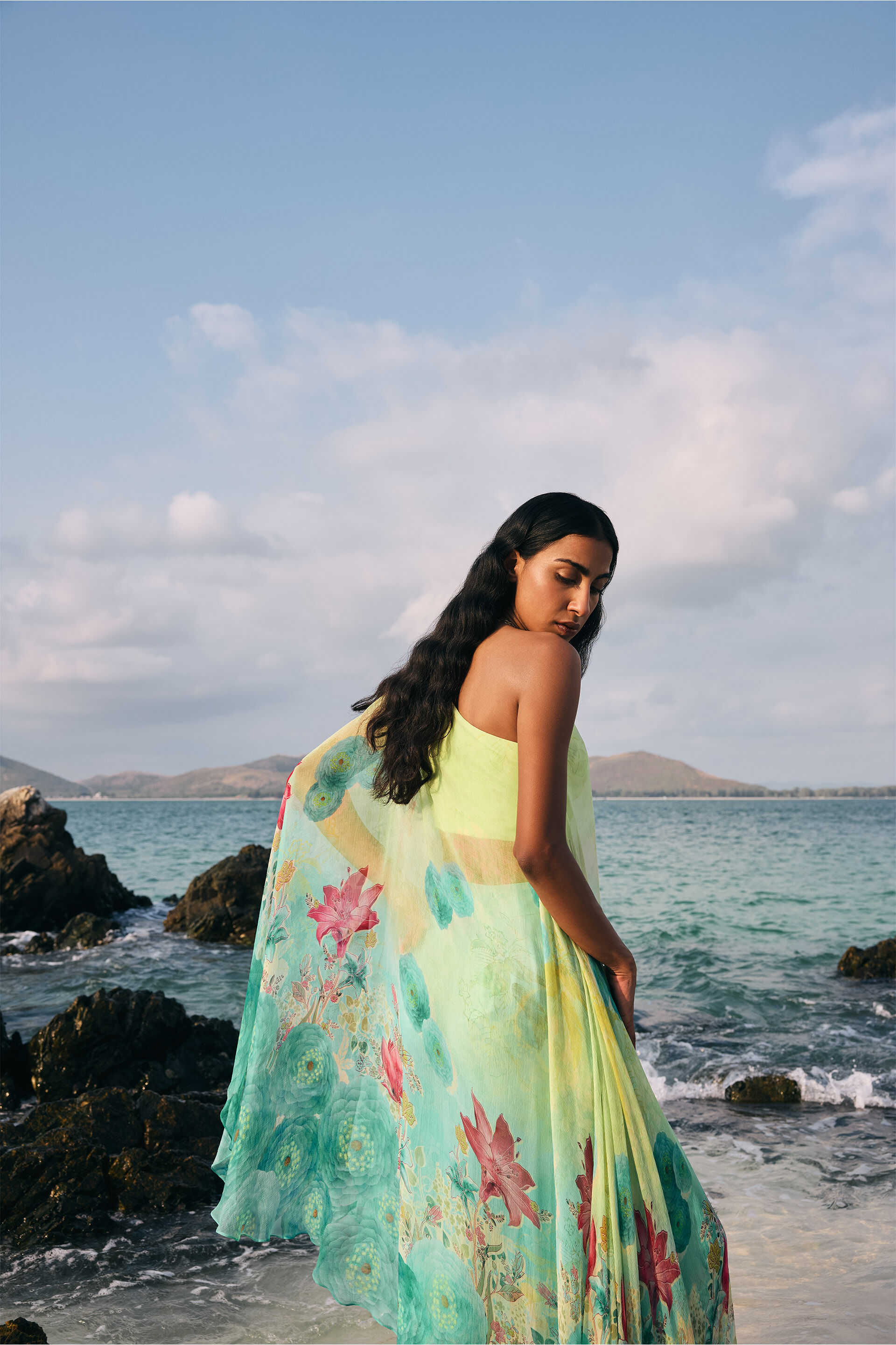 Skua Chiffon Palazzo Set - Yellow, Yellow, image 5