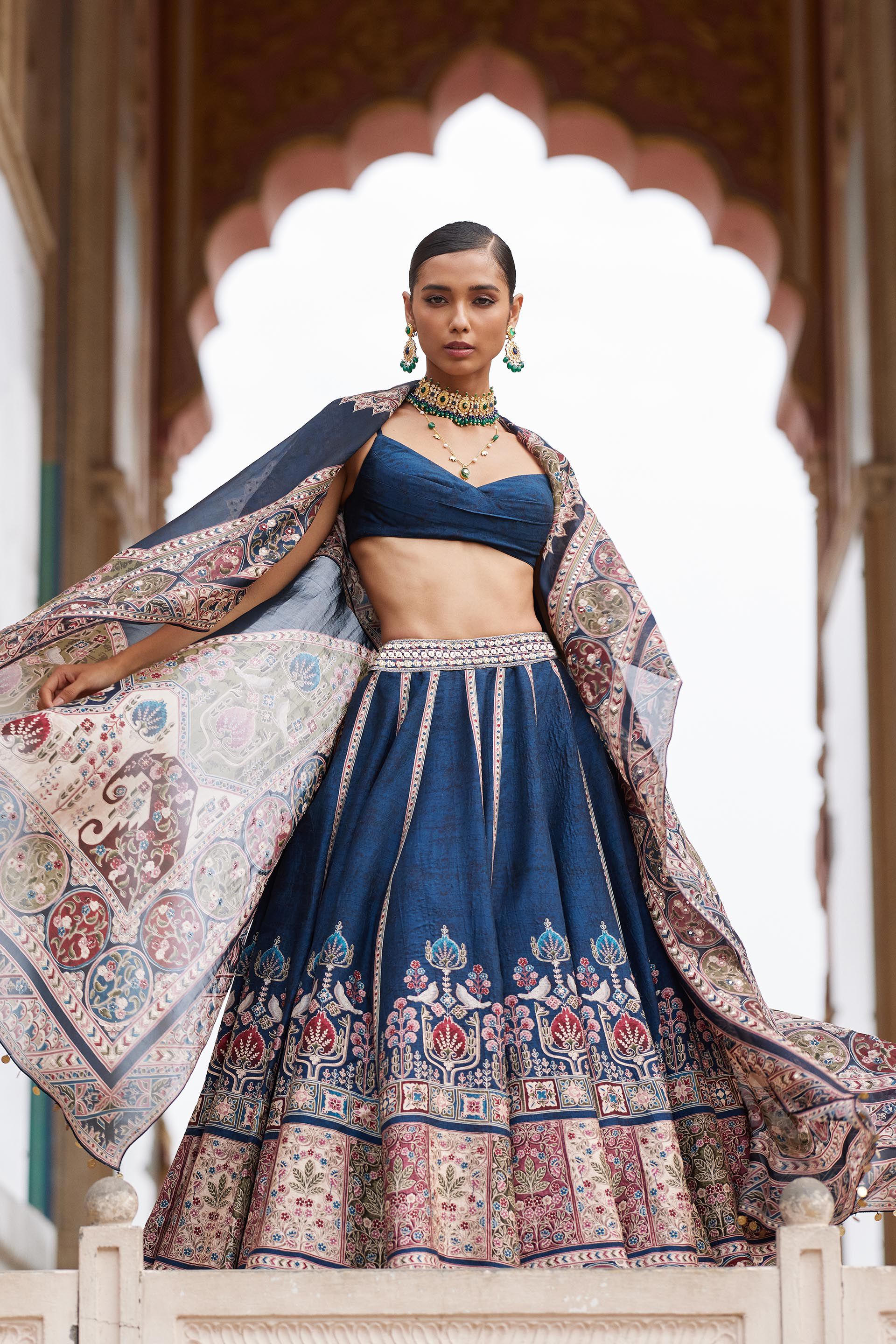 Azka Lehenga - Blue, Blue, image 3