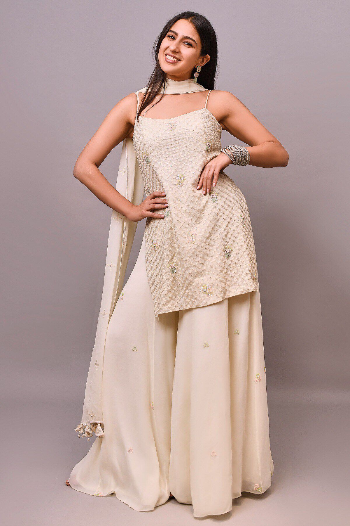 1 - Ramiza Sharara Set &ndash; Ivory, image 1