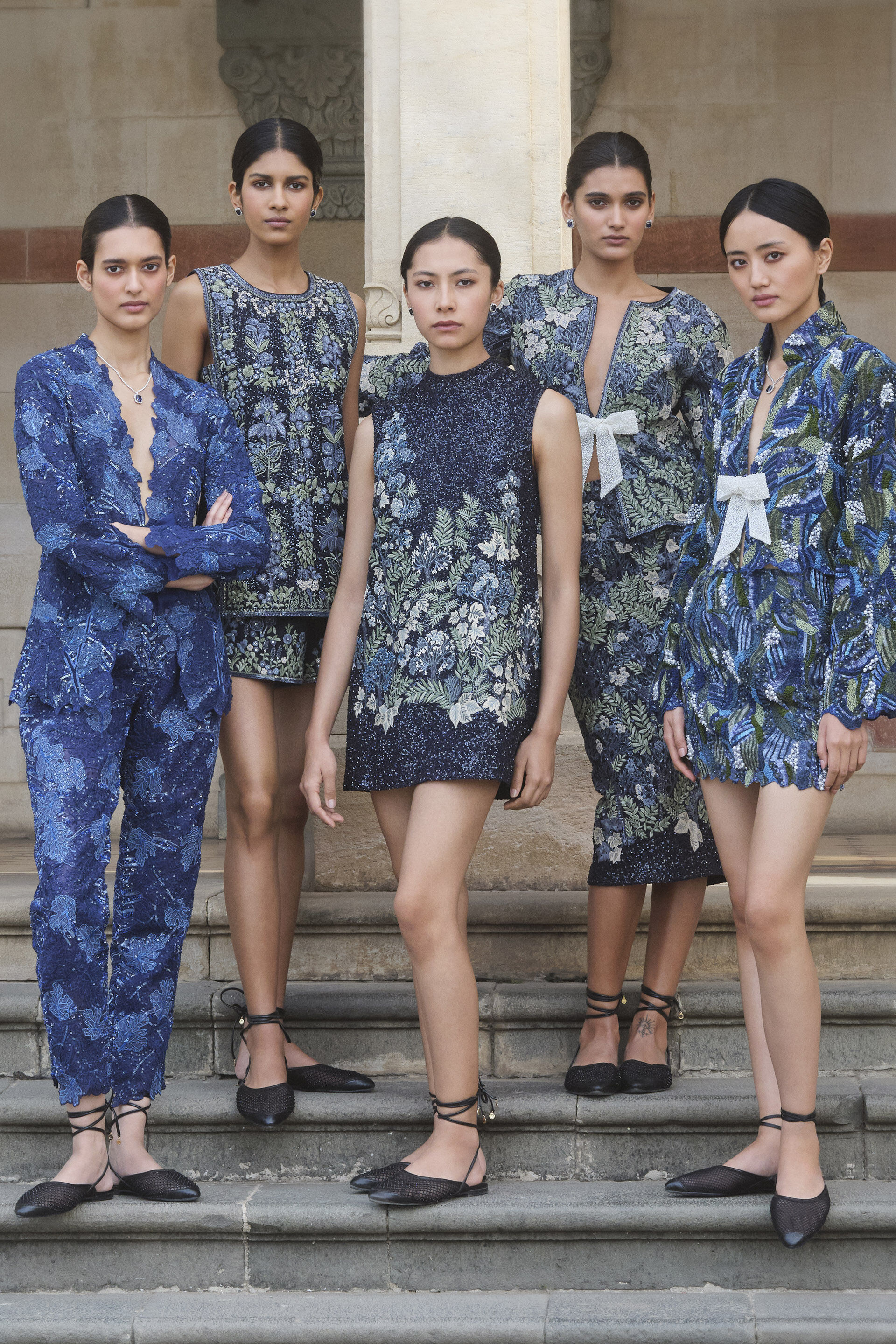 Luella Embroidered Silk Shift Dress - Navy, Navy, image 5