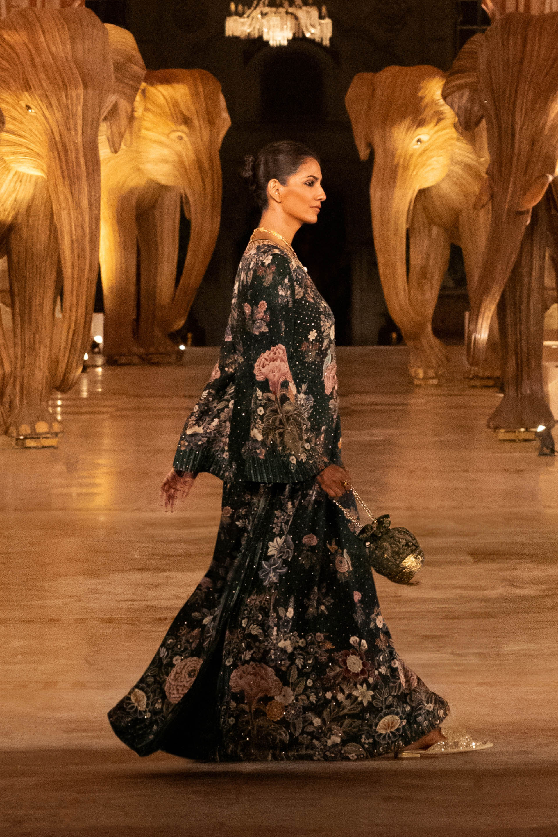 Life Of The Nightforest Embroidered Zardozi Kaftan - Green, Green, image 9