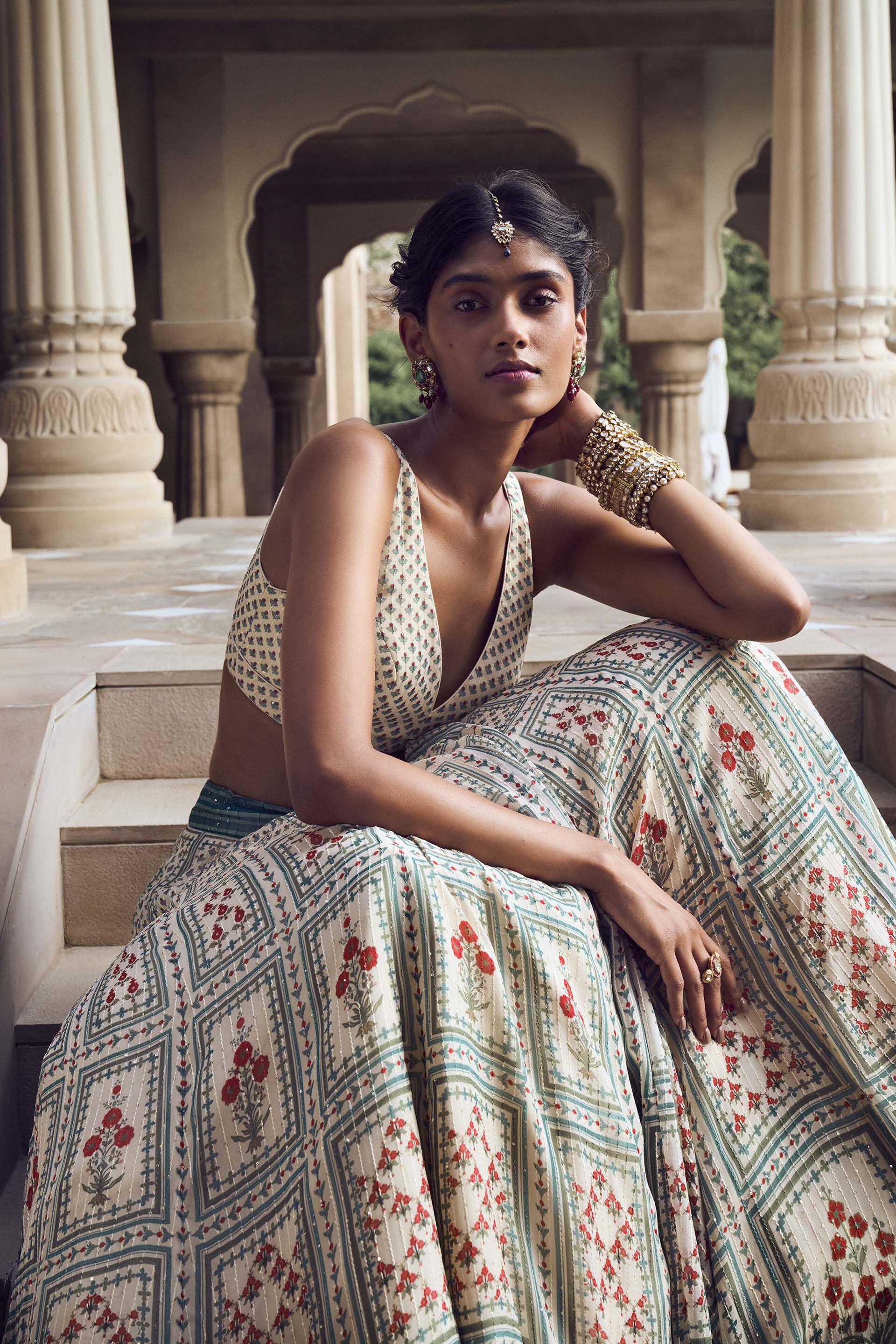 Dua Lehenga - Cream, Cream, image 5