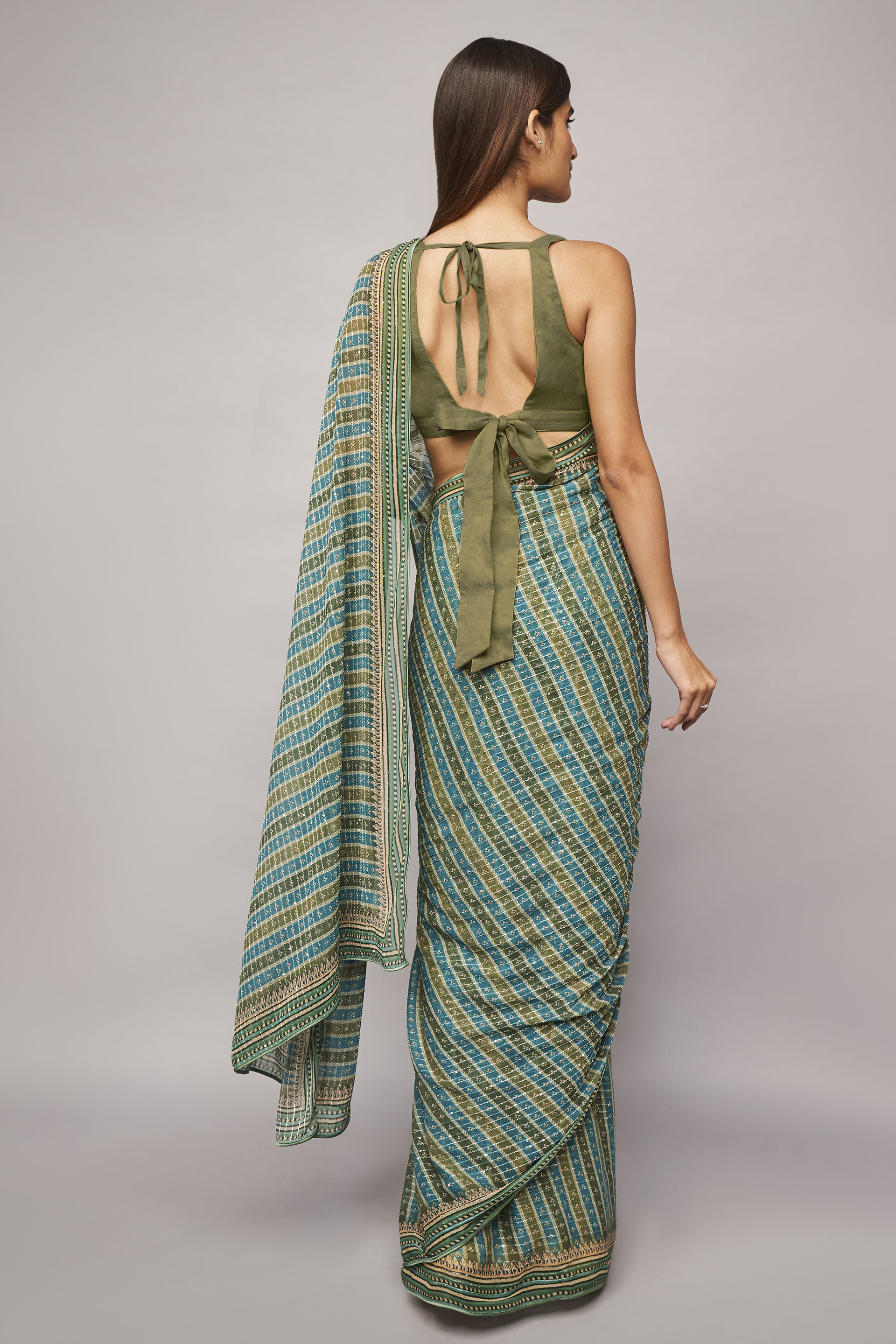 Alana Saree - Sage, Sage, image 3