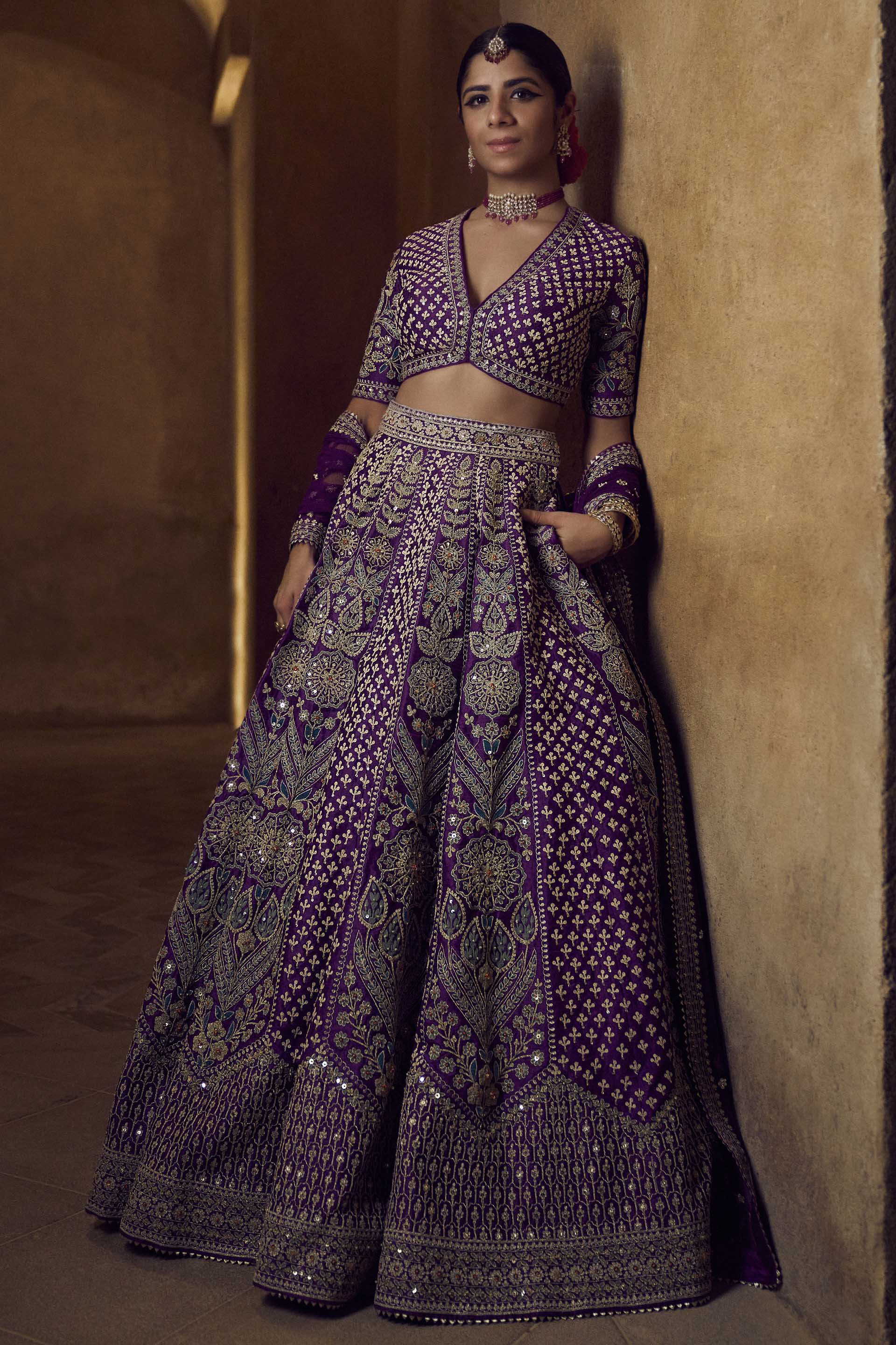 Gahina Lehenga-Purple