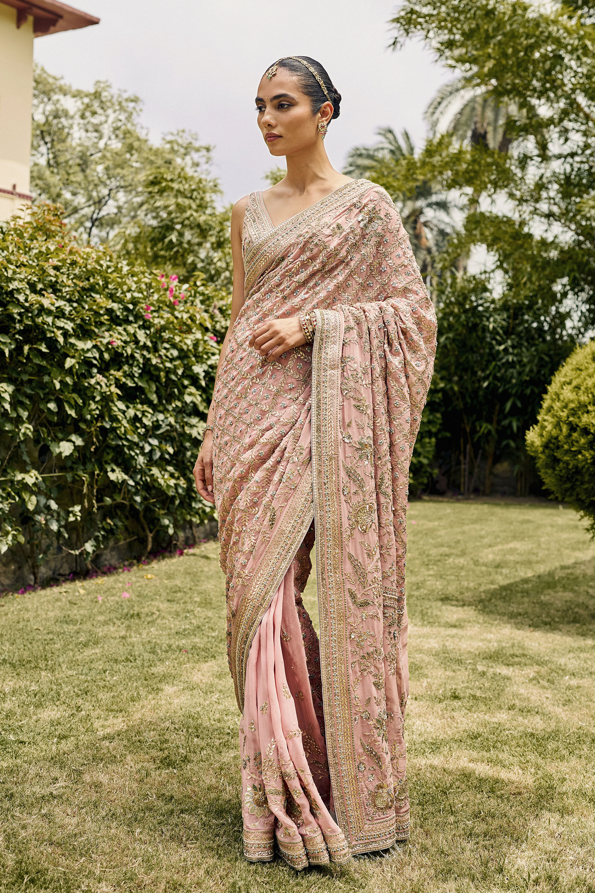 Evermore Gota Patti Saree - ​Blush, Blush, image 1