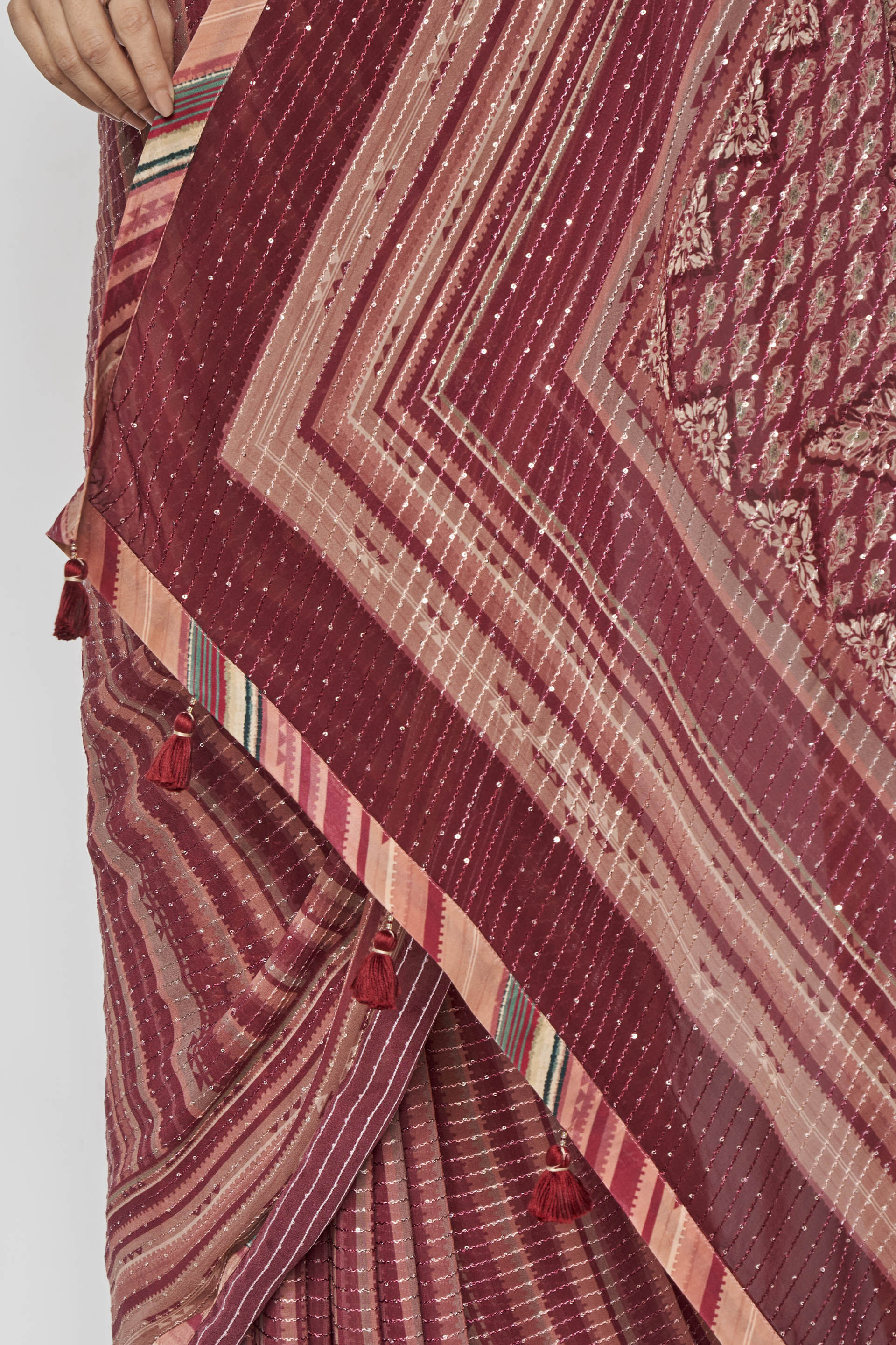Arvika Saree, Wine, image 7