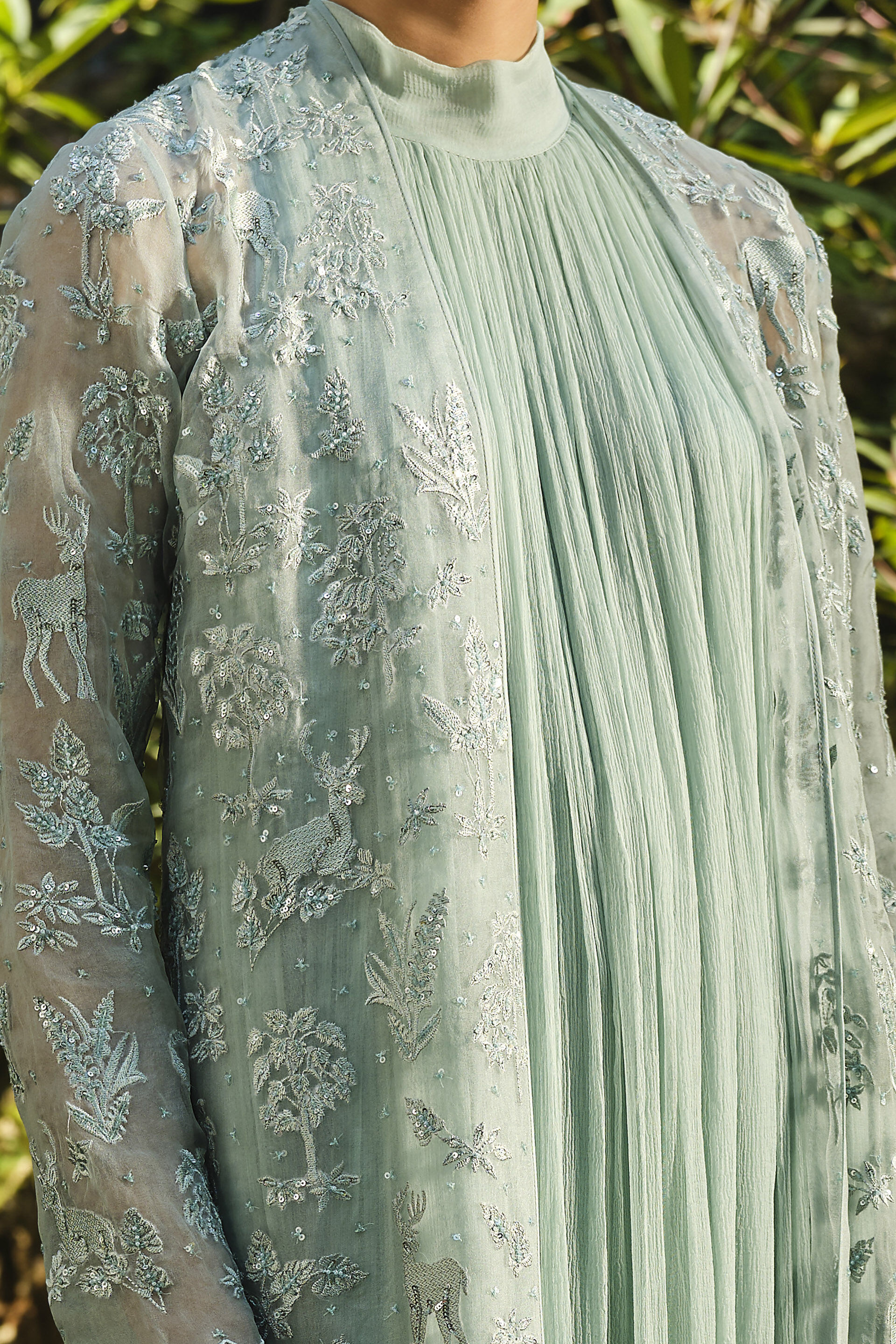 Mountain Mist Embroidered Jacket Set - Powder Blue, Powder Blue, image 4