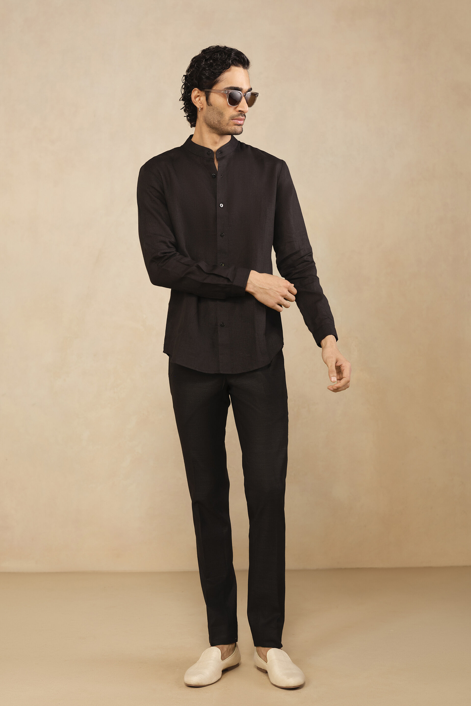Anant Linen Shirt - Black, Black, image 1