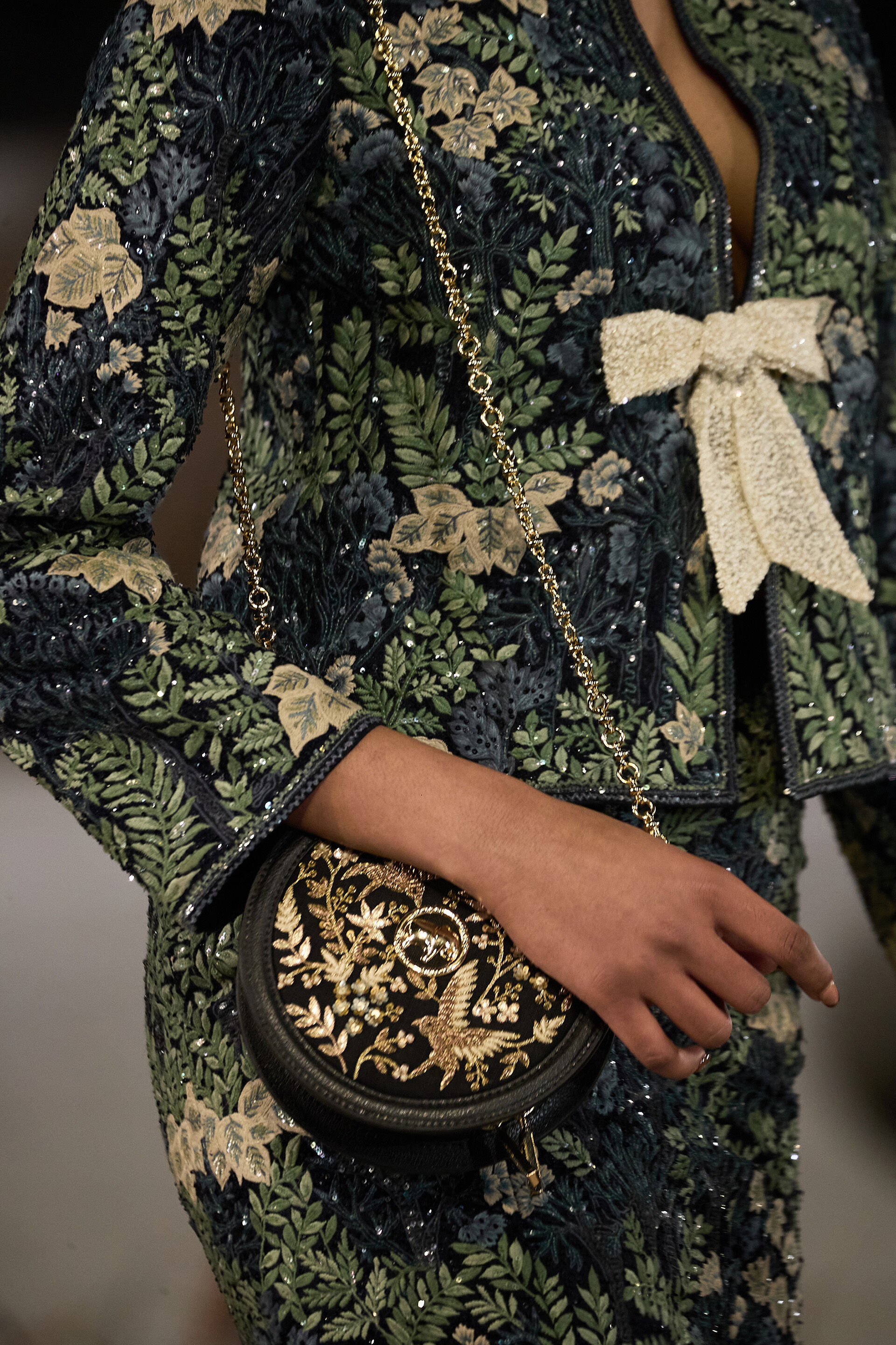 Auralis Embroidered Silk Skirt Set - Blue, Blue, image 3