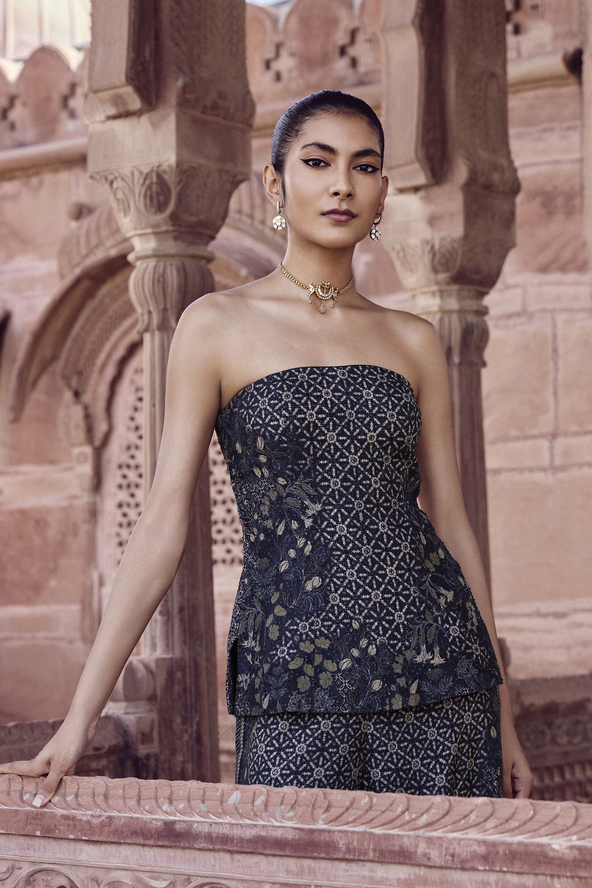 Aruvi Silk Pant Set - Black, Black, image 3