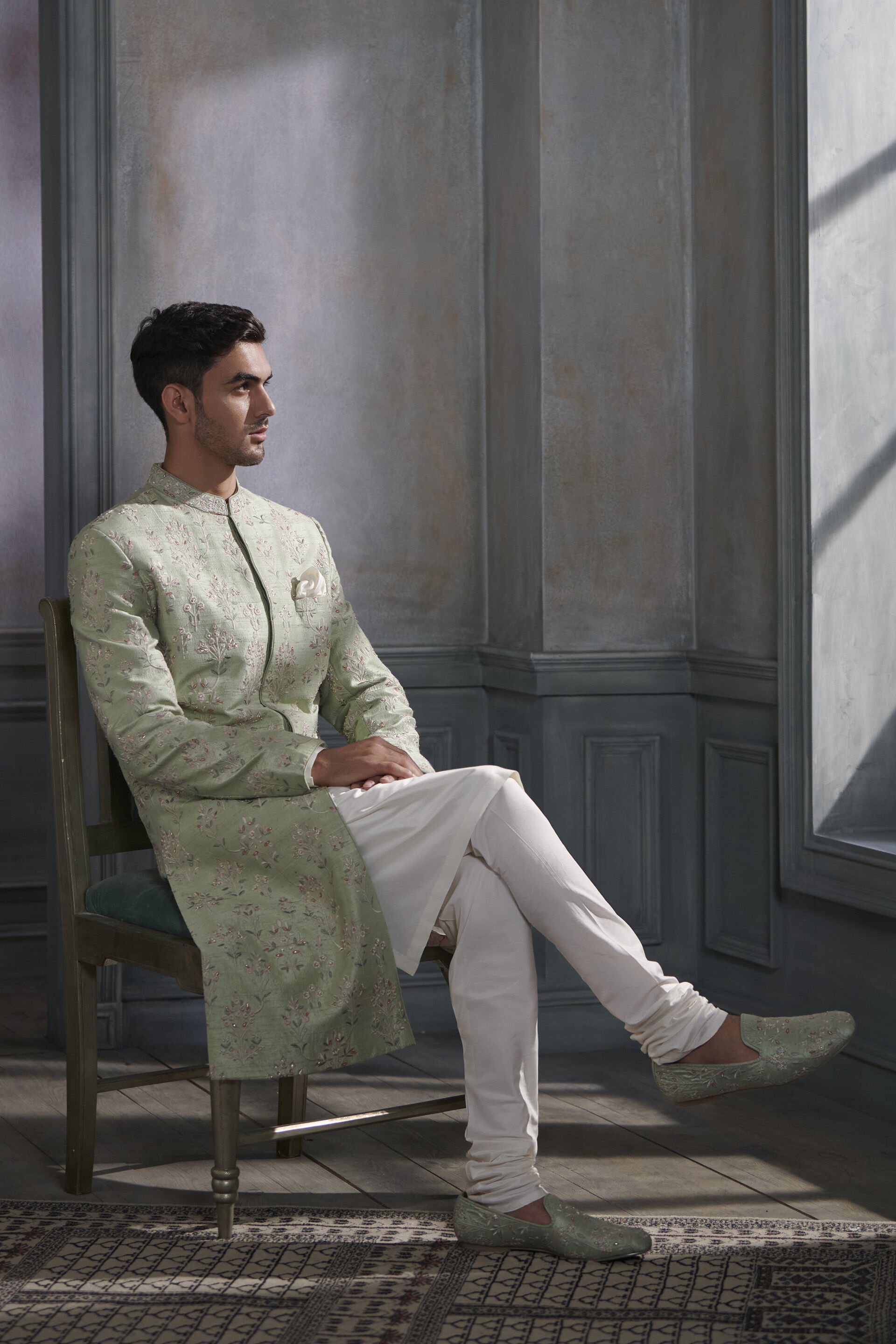 Linay Sherwani - Sage Green