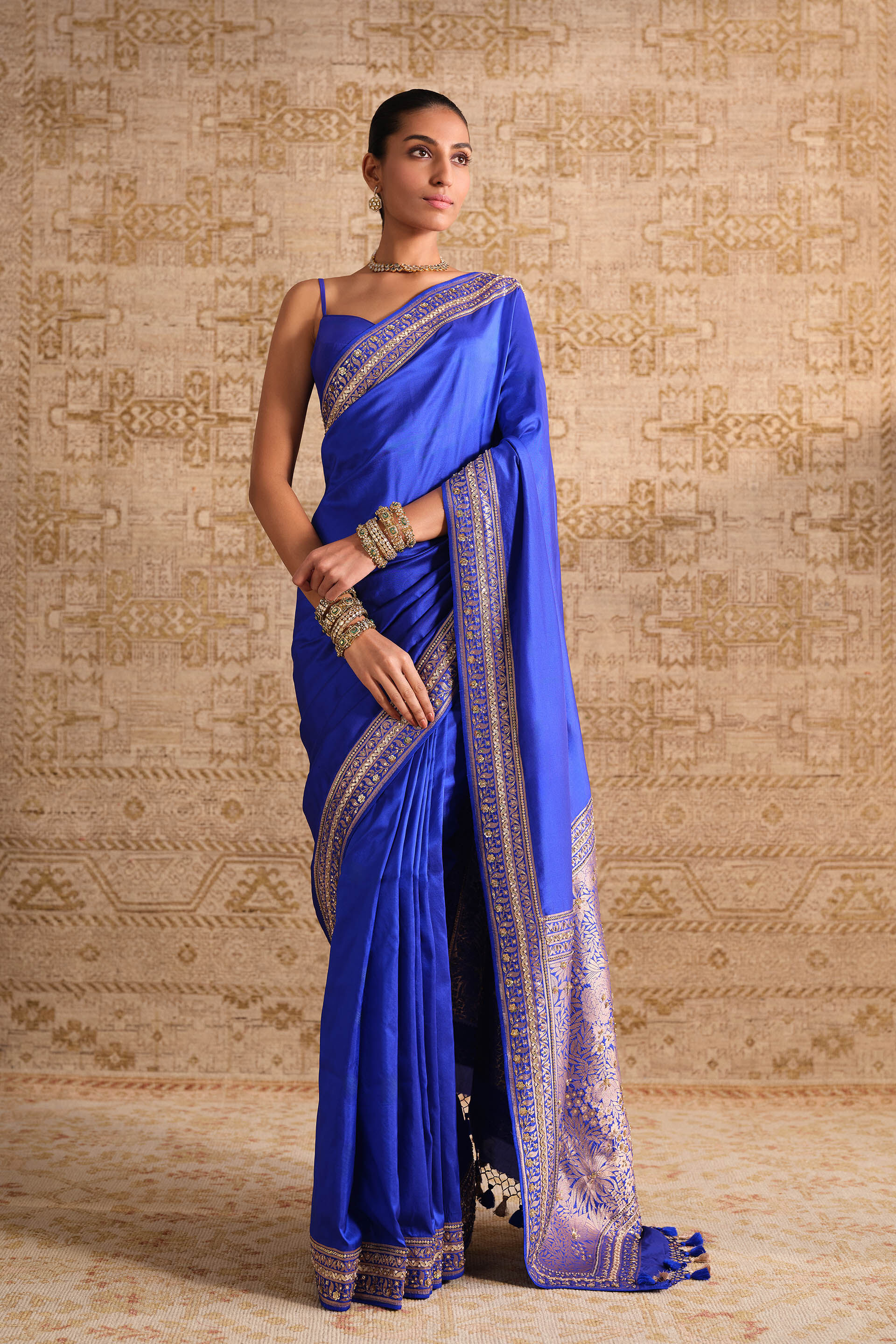 Sumarni Handwoven Benarasi Silk Saree - Blue