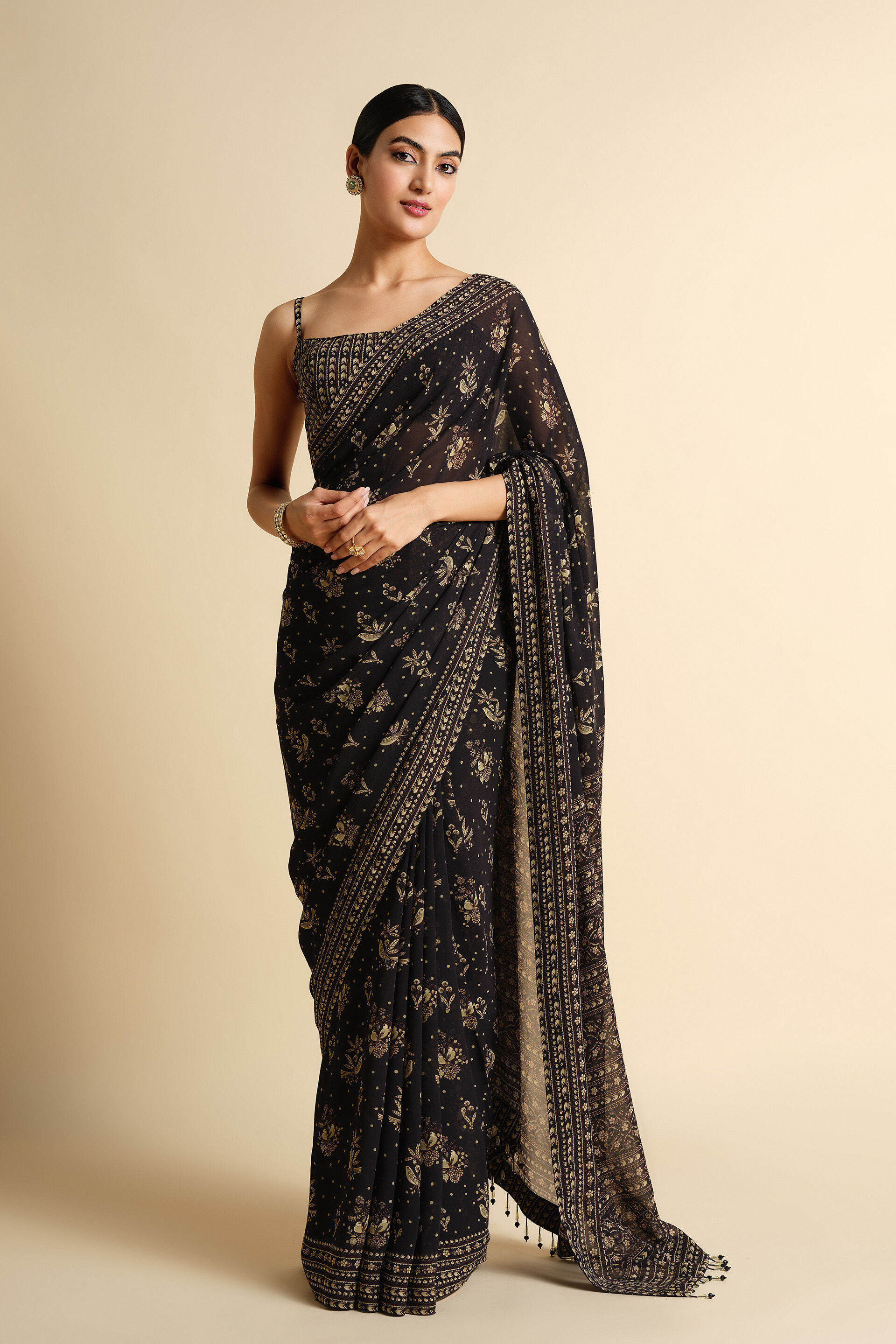 Kshipa Georgette Saree - Black