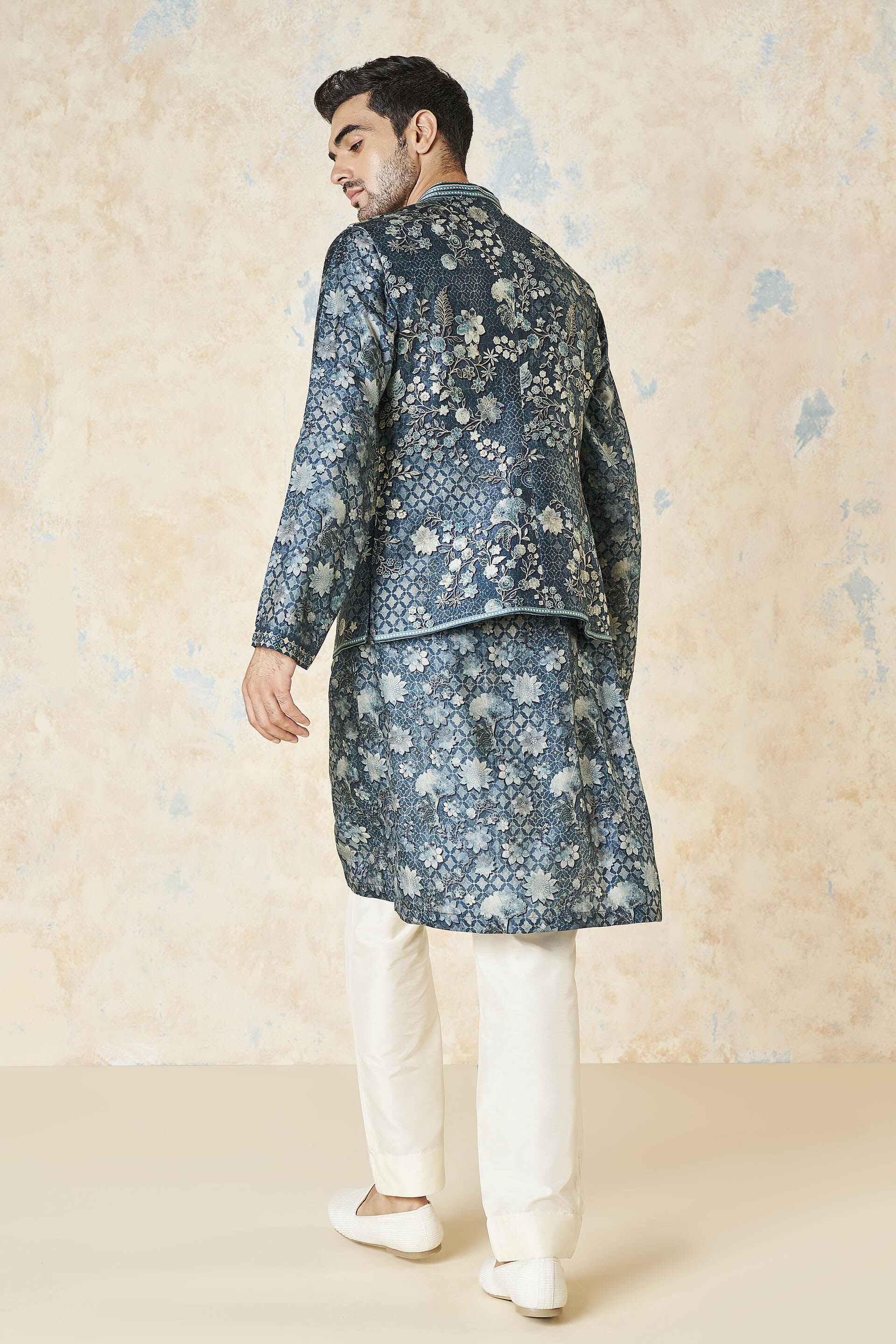 Bhramar Nehru Jacket - Blue, Blue, image 3