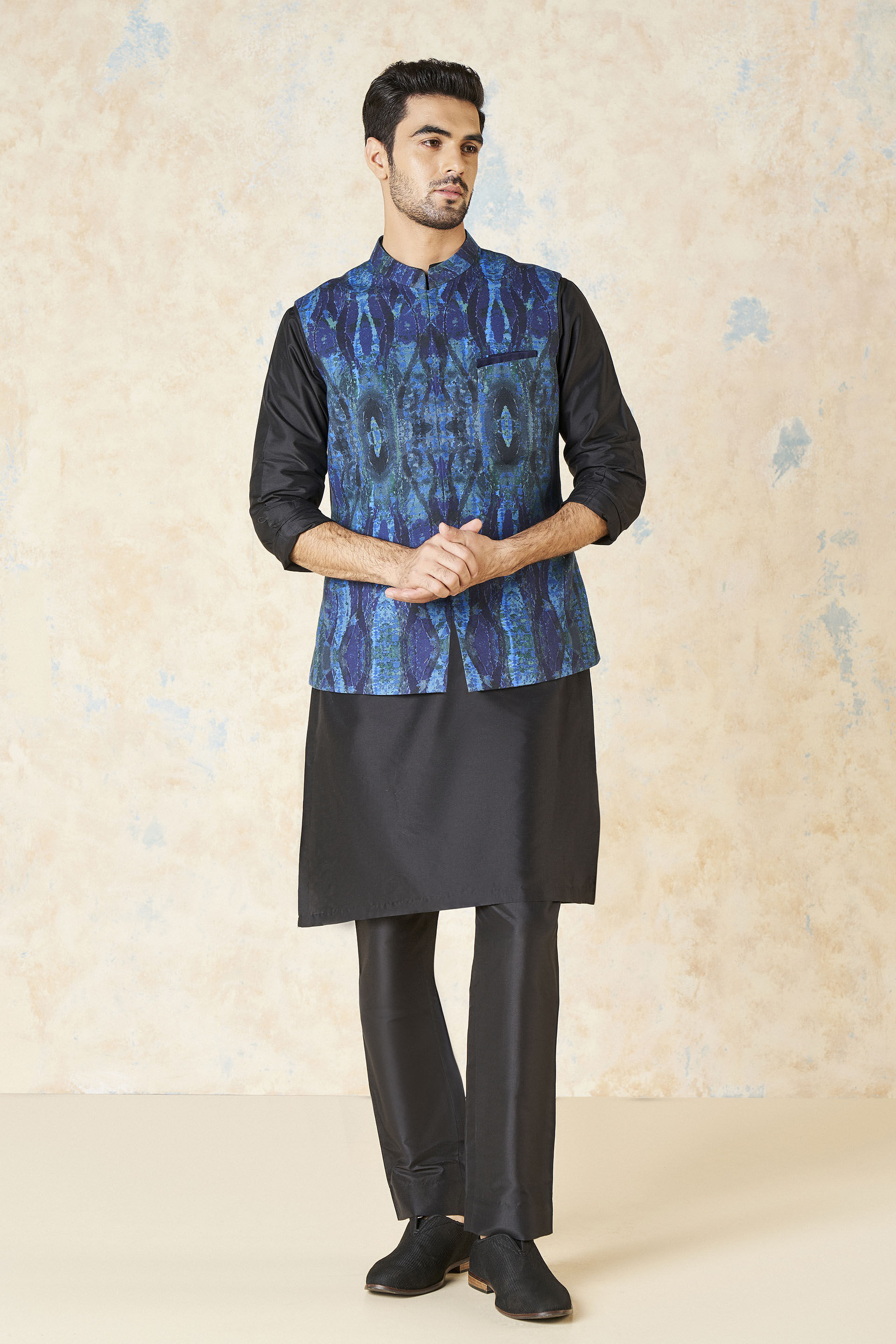 Adhrit Nehru Jacket - Blue