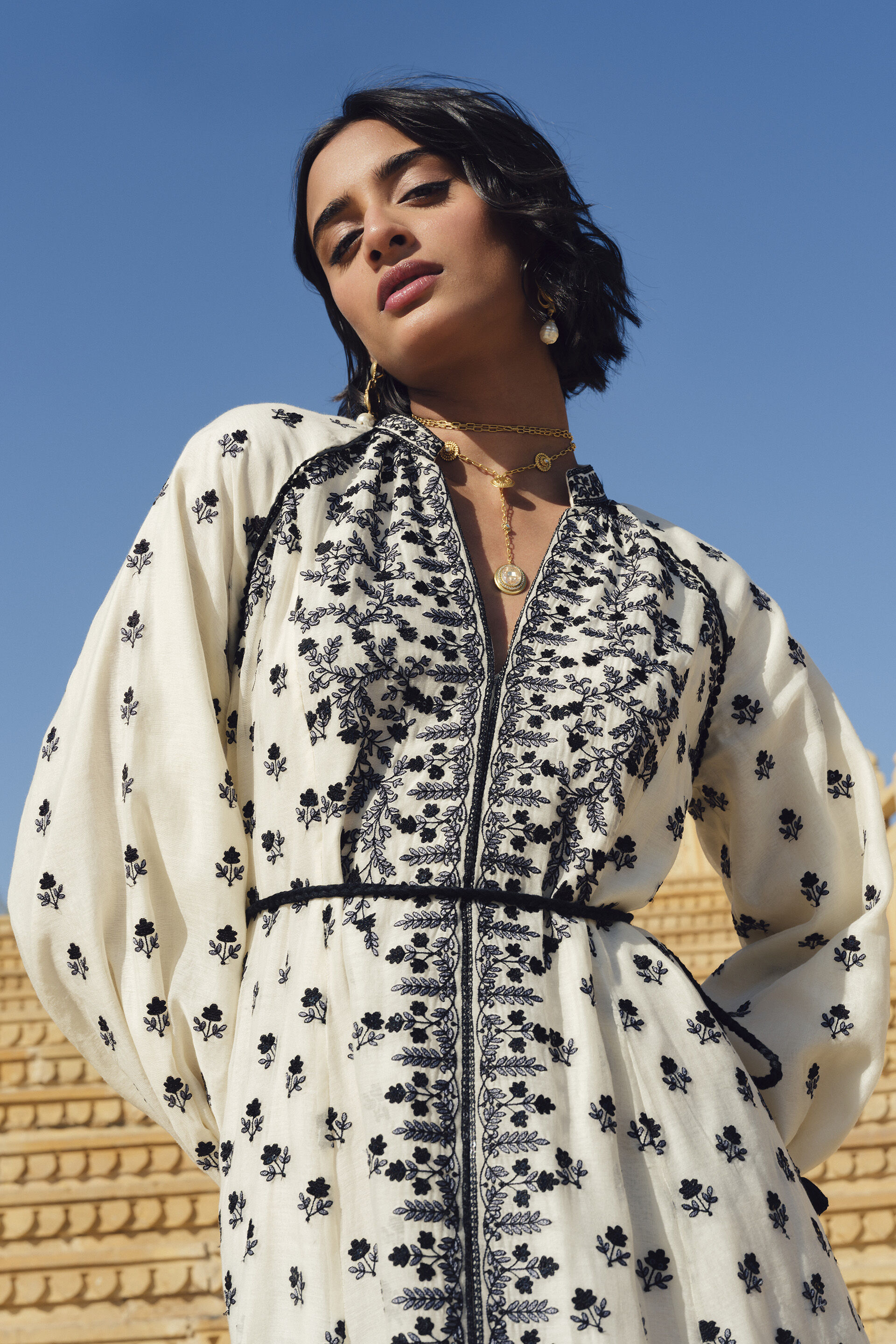 Sawsan Embroidered Mul Dress - White, White, image 4