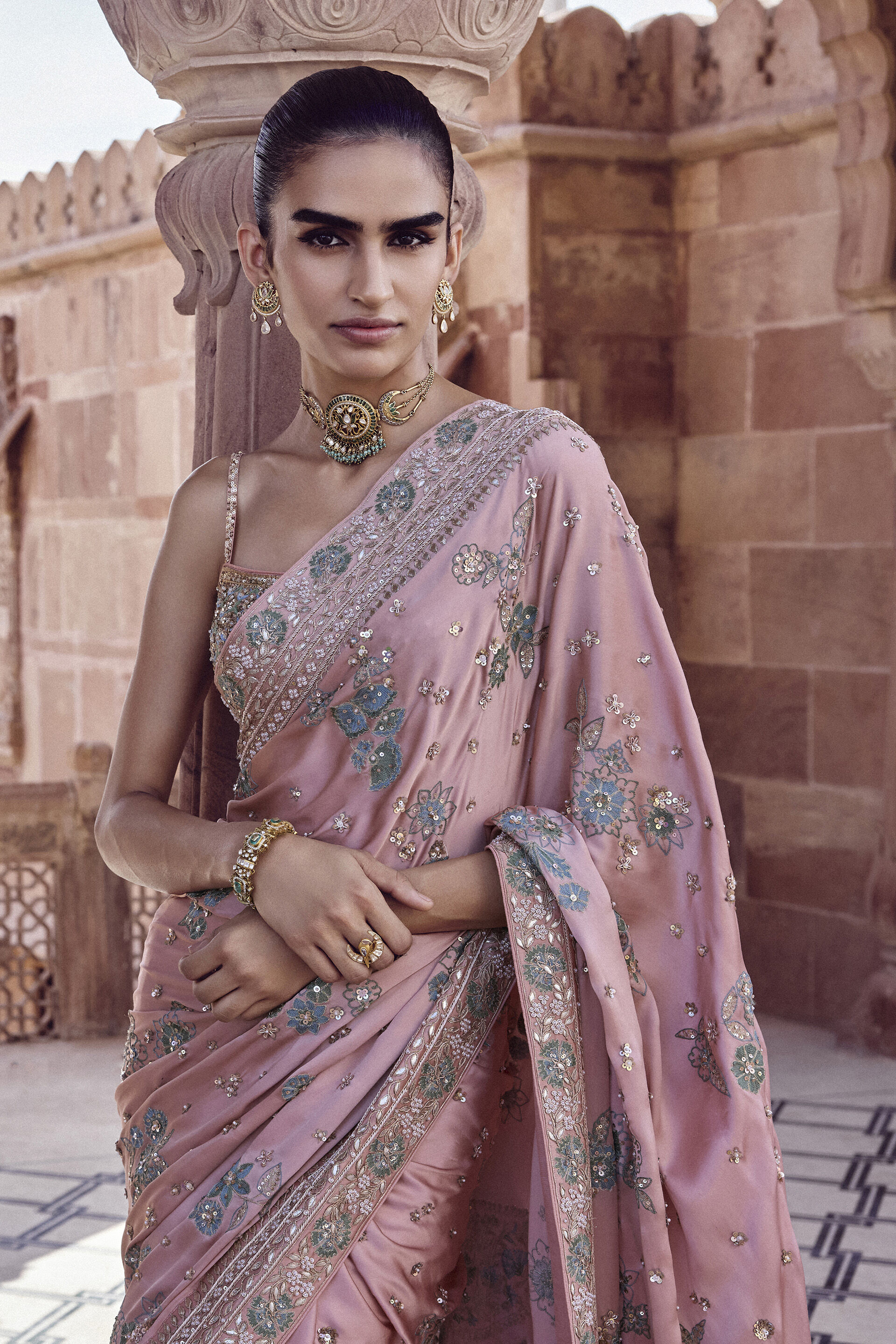 Aurima Gota Patti Saree - Blush, Blush, image 4