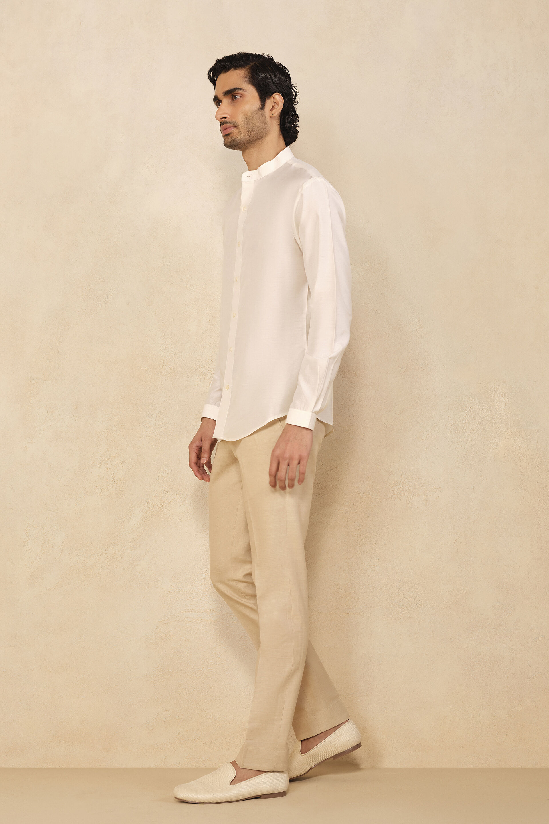 Adnan Silk Shirt- Off White, Off White, image 3